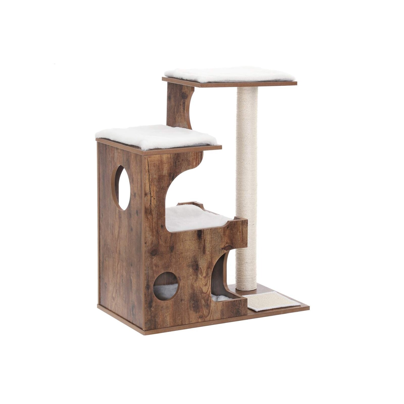 Bobbel Home Bobble Home - Cat Scratching Post, Scratching Post Made of Natural Sisal Rope, Scratching Post with Plush Toy Ball, Scratch Protection for Furniture, 73 cm High, Vintage Brown