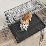 Bobbel Home Bobble Home - Dog cage 2 doors - dog crate - transport crate folding wire cage - cat, rabbit, poultry cage - black 122 x 74,5 x 80,5 cm
