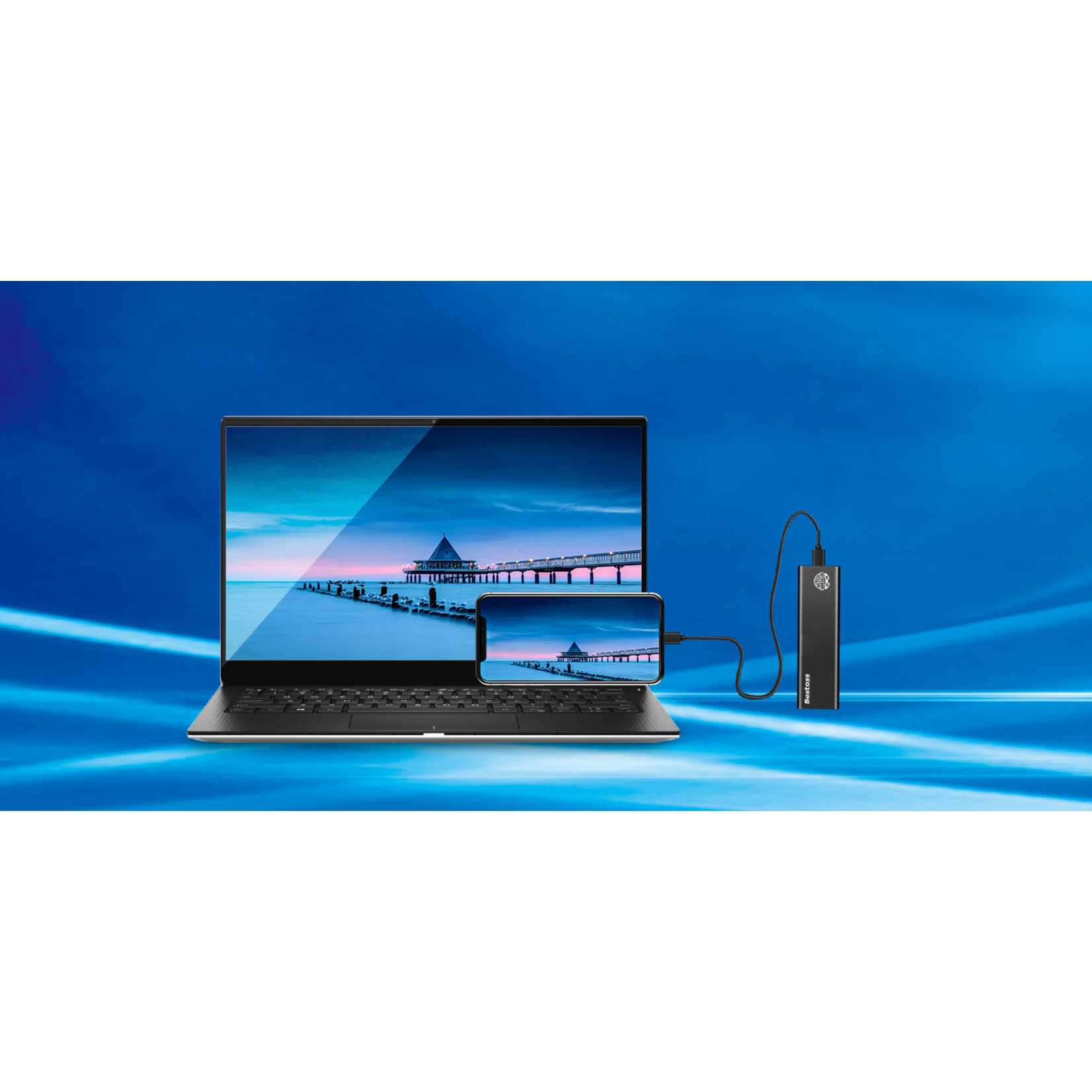 Dutch Wanted Dutch Wanted Bestoss Gen 2 Portable SSD External Hard Drive - Fast writing speed of 450mb p/s - 256GB of Solid State Storage - Plug and play - Portable storage - External PC or laptop storage - USB 3.2 - Hard drive expansion