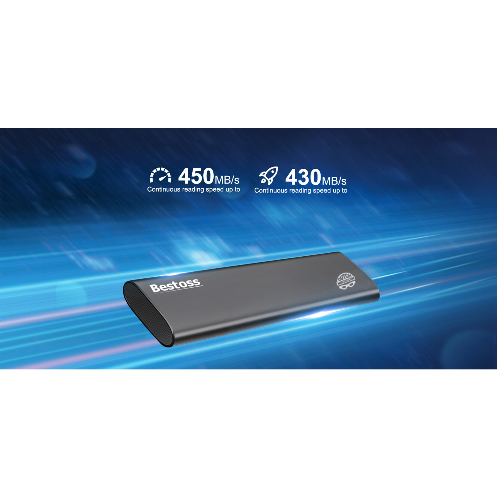 Dutch Wanted Dutch Wanted Bestoss Gen 2 Draagbare SSD Externe Harde Schijf - Snelle writing speed van 450mb p/s - 256GB aan Solide State Opslag - Plug and play - Portable storage - Opslag extern pc of laptop - USB 3.2 - Harde schijf expansion