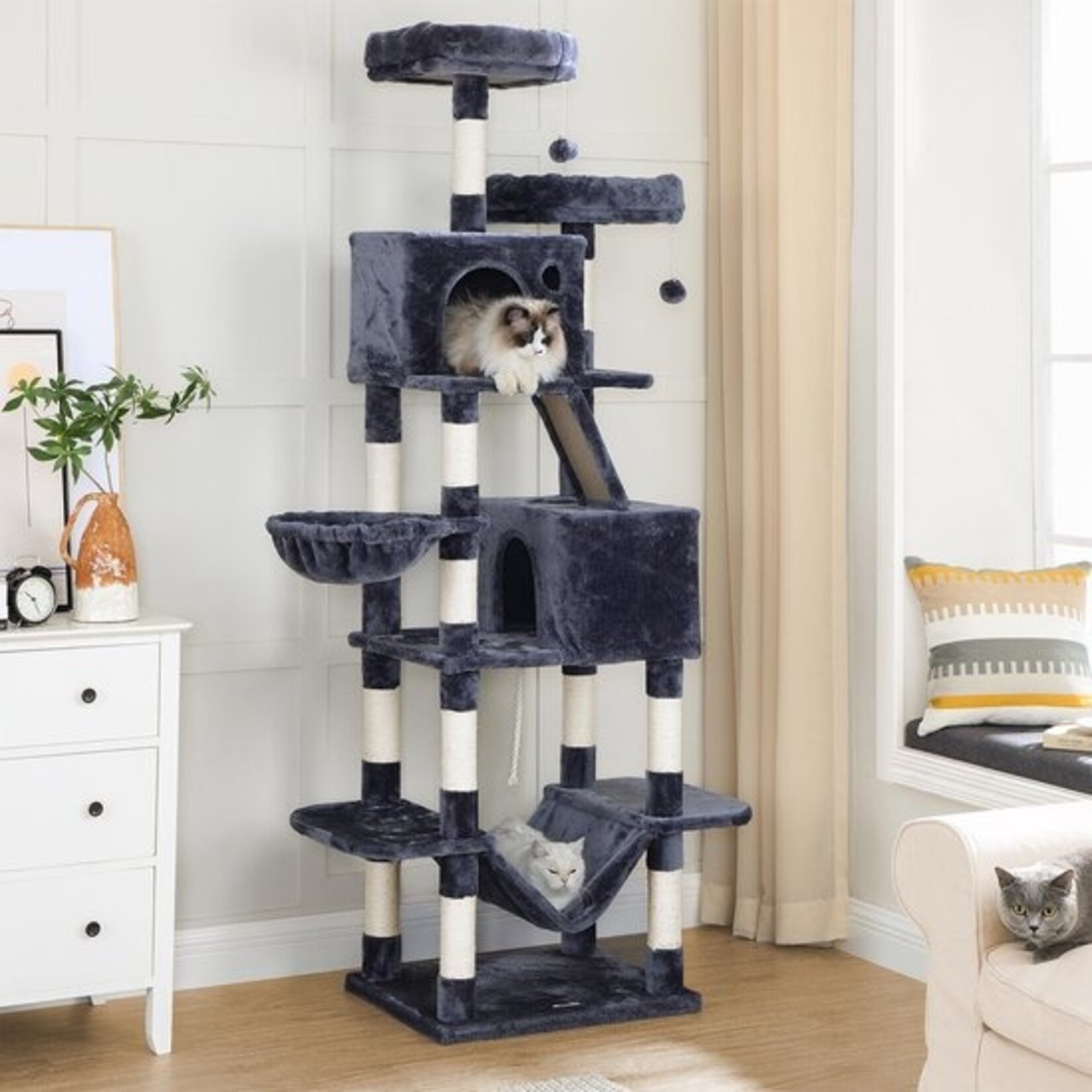 Bobbel Home Bobble Home - Scratch Post, tall, XL Cat Tree, 206 cm, smoke gray