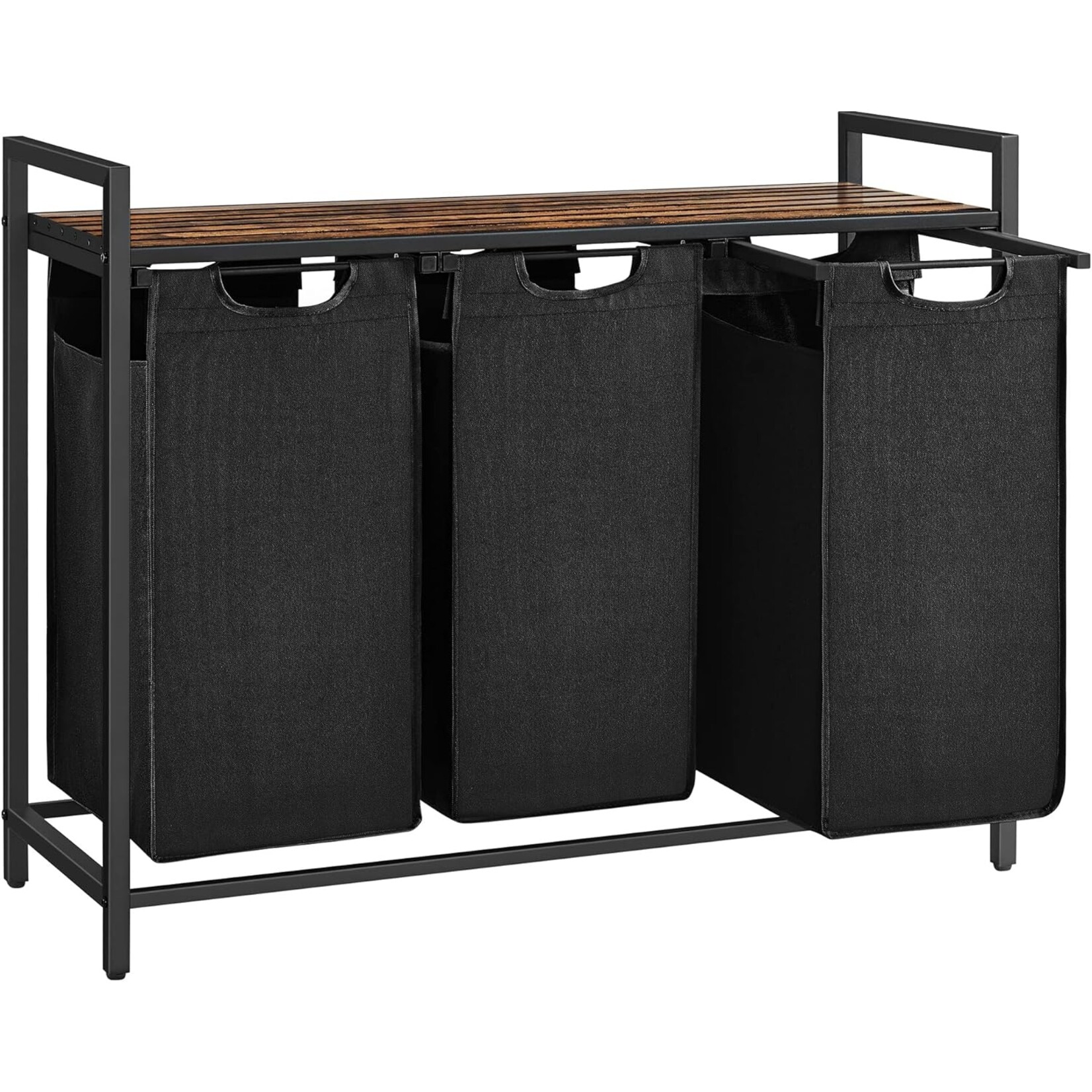 Parya Home Laundry Basket with 3 Boxes and Shelf - Spacious Laundry Sorter 114L for Organized Laundry