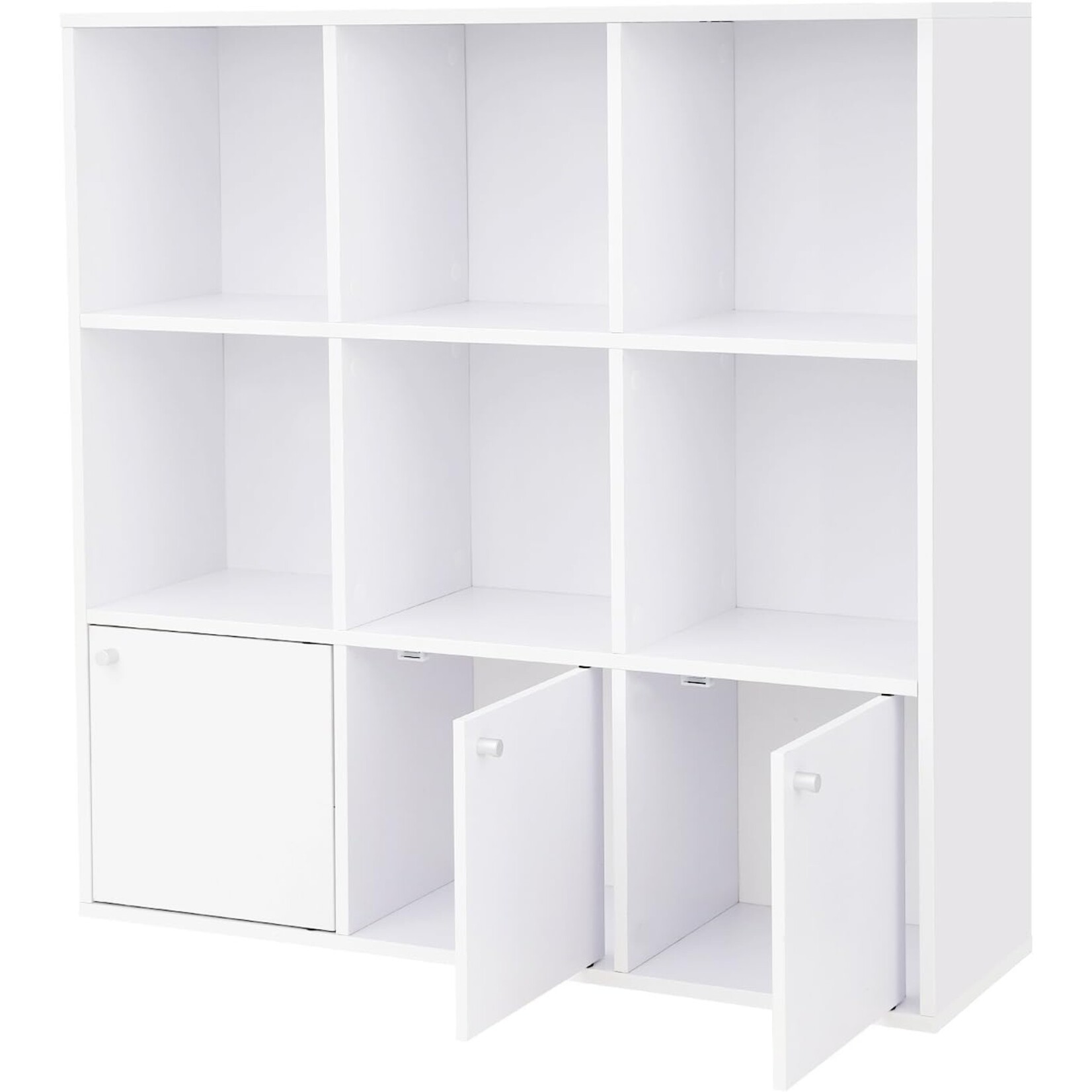 Parya Home Storage cabinet with 6 open compartments and 3 doors - White