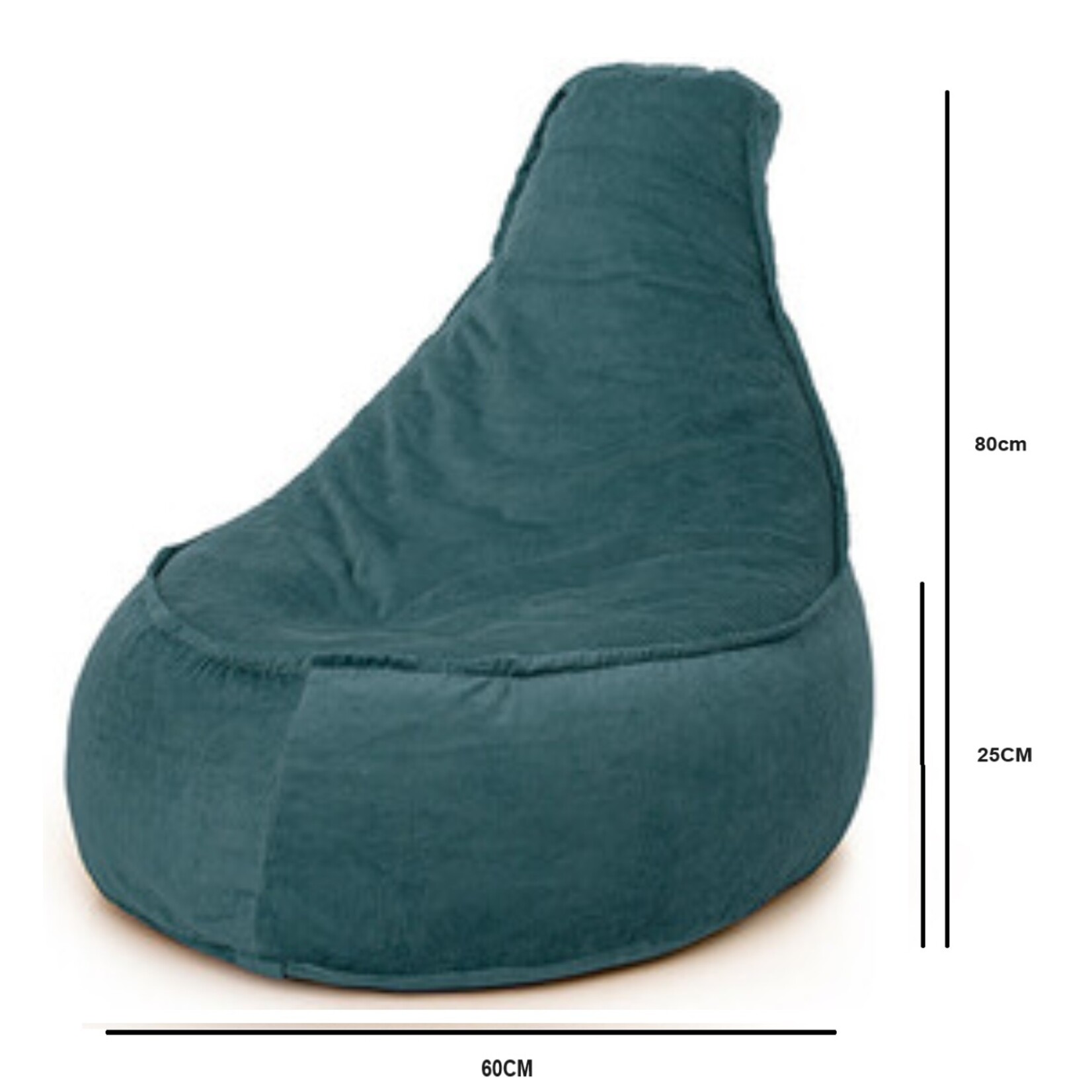 Bobbel Home Bobbel Home - Seat Bag Chair Shape - Santiago - Rib Fabric - Seat Chair - Junior - 100 liters - Curduroy - For Indoor - Petrol