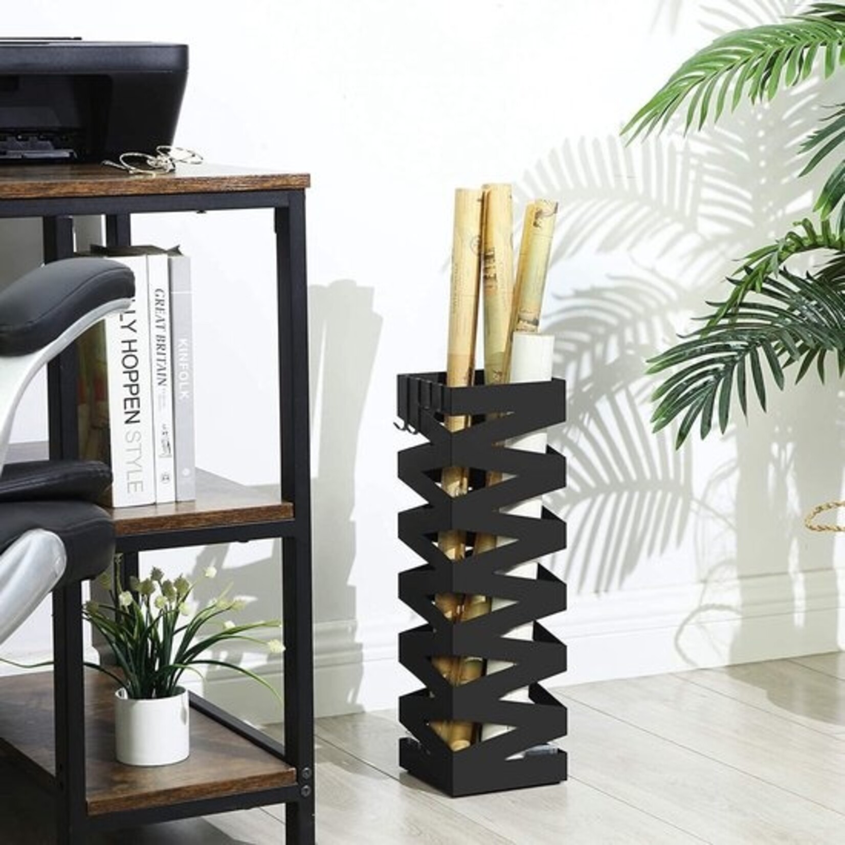 Bobbel Home Bobbel Home - Paraplubak Water opvangbak en haak 49 cm Zwart