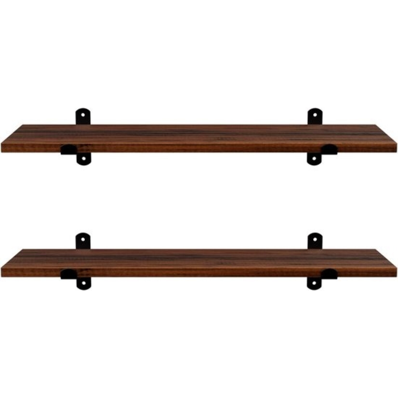 Bobbel Home Bobble Home - set of 2, 60 x 20 x 7 cm, floating shelf, vintage, wood look, loadable up to 15 kg, brown-black