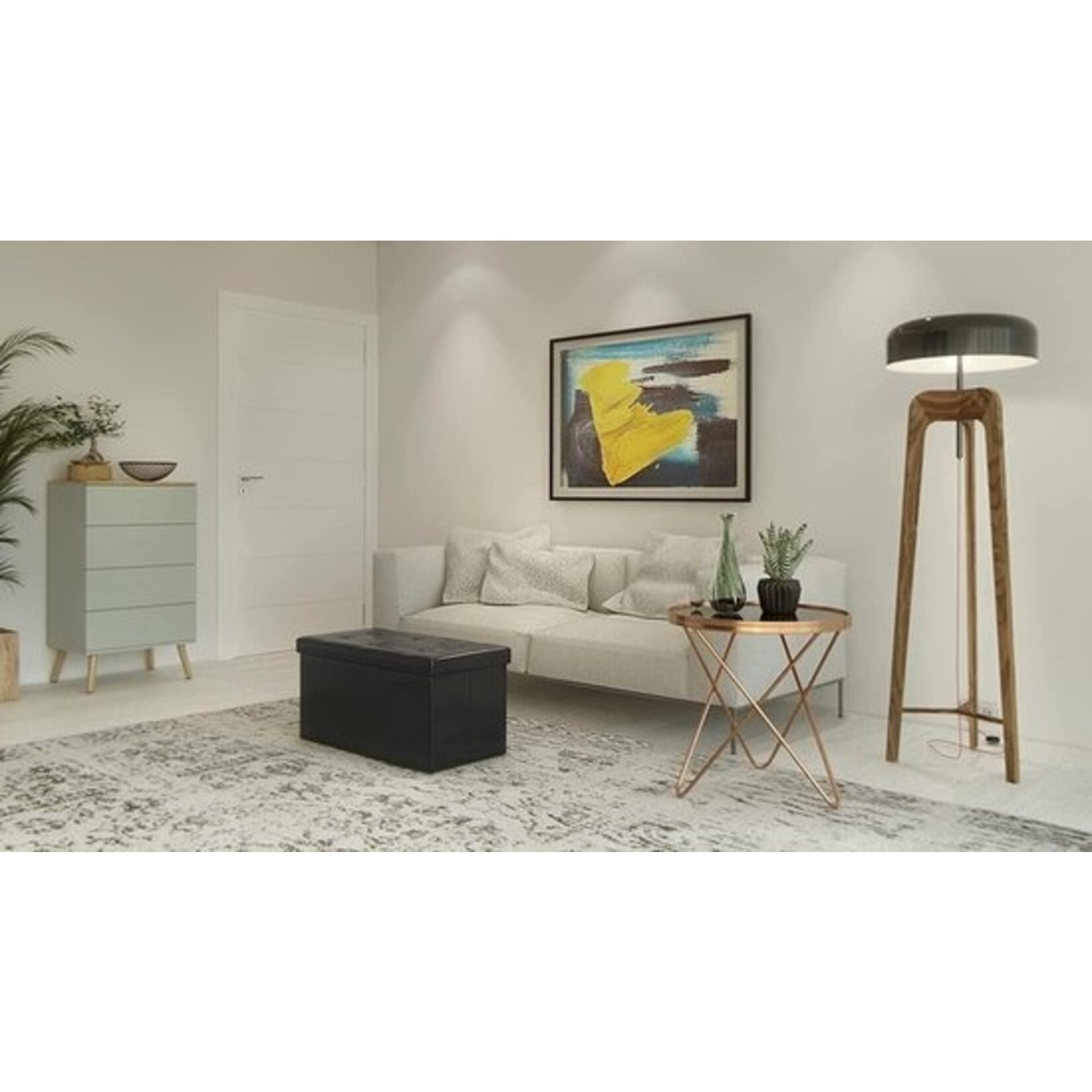 Bobbel Home Bobbel Home - Zitpoef, zitbank met opbergruimte, opvouwbaar, 2-zits, belastbaar tot 300 kg, kunstleer, zwart, 76 x 38 x 38 cm