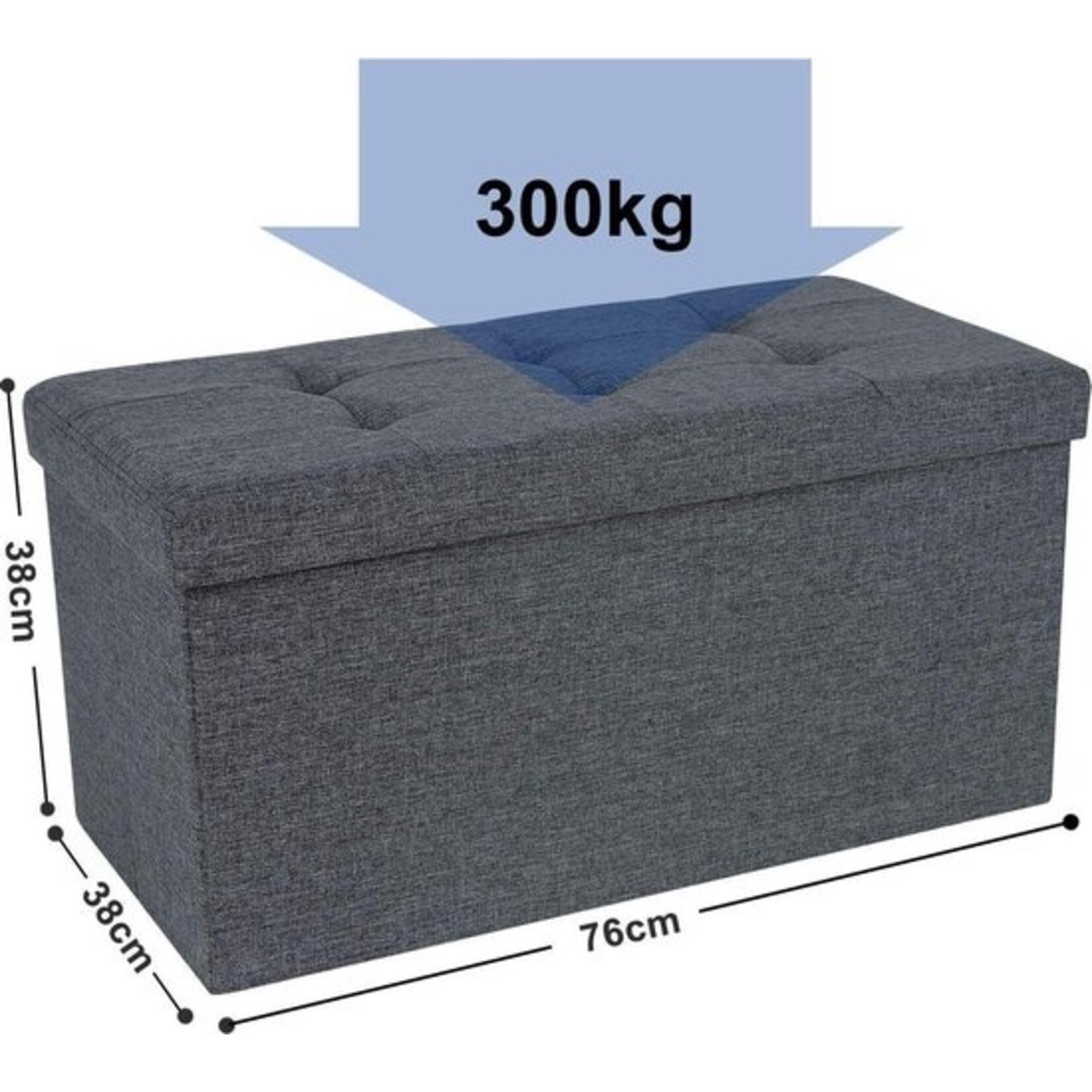 Bobbel Home Bobble Home - bench with storage, seat chest, ottoman, storage box, 80 L, 76 x 38 x 38 cm, gray