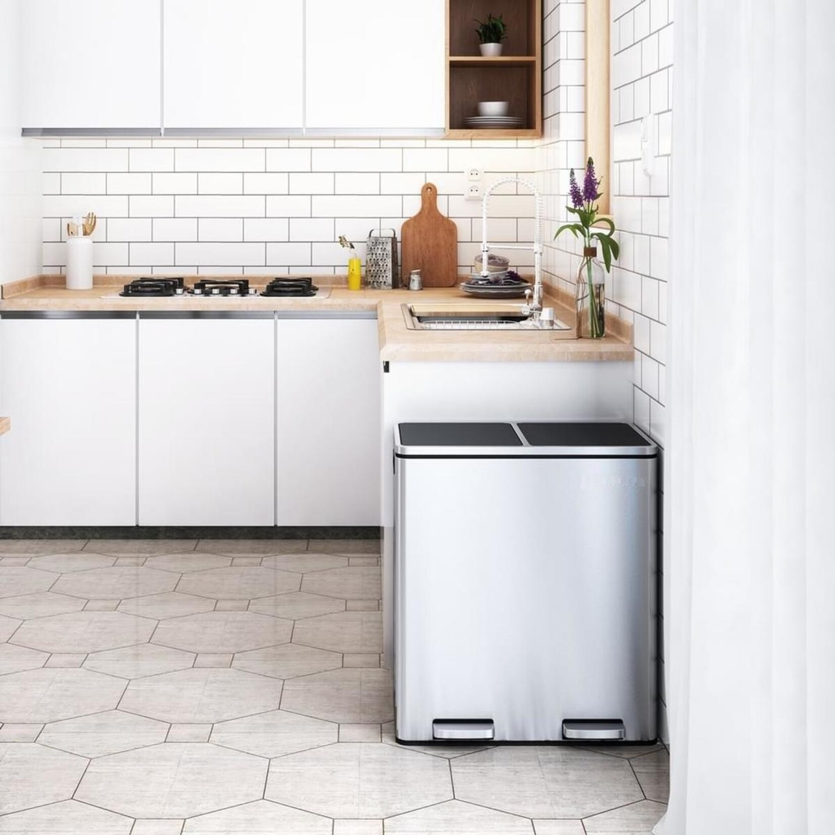 Parya Home Parya Home - Bin 60L - Waste separation system - Stainless steel