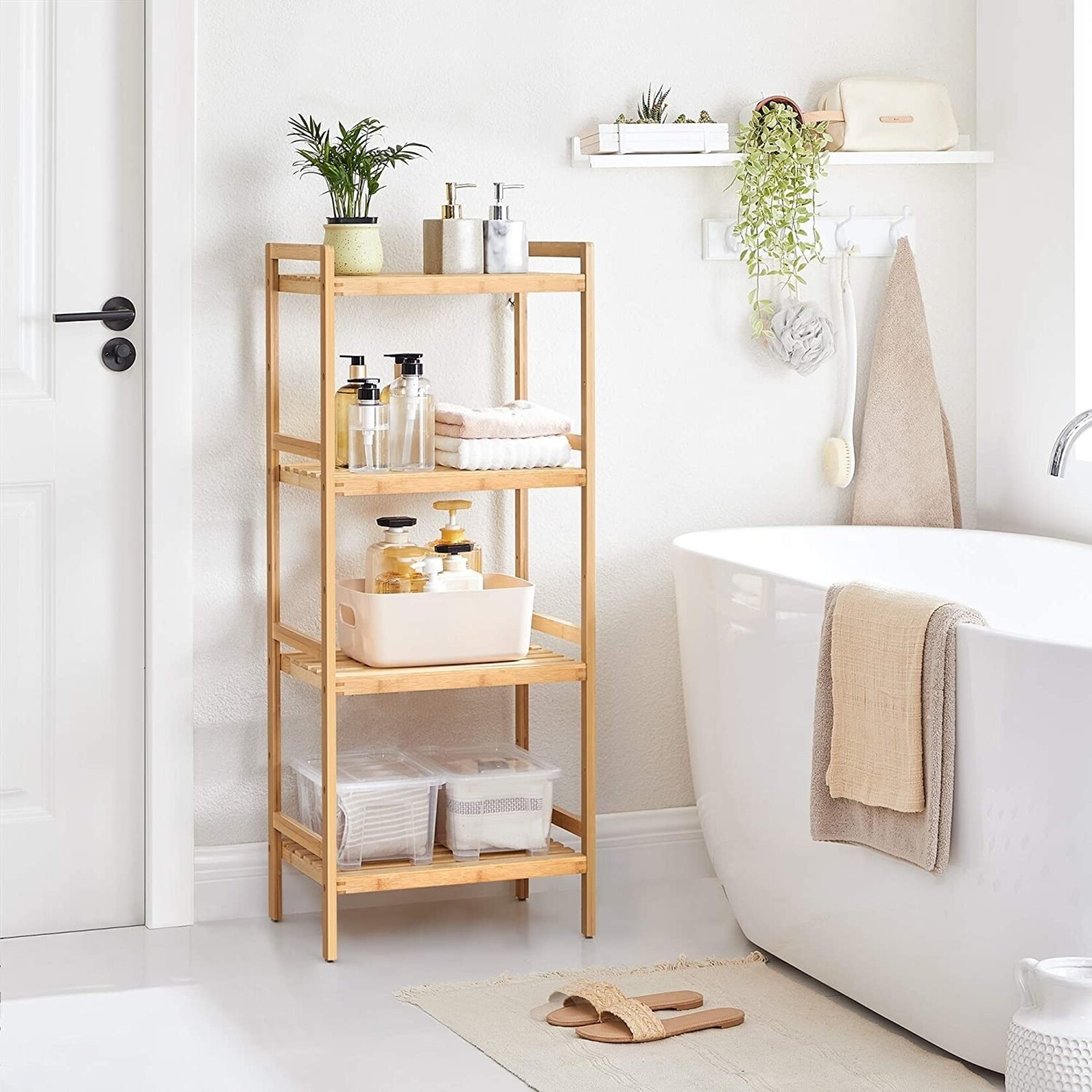 Parya Home Parya Home - Bamboo Bathroom Rack - Cabinet - 4 shelves - Natural