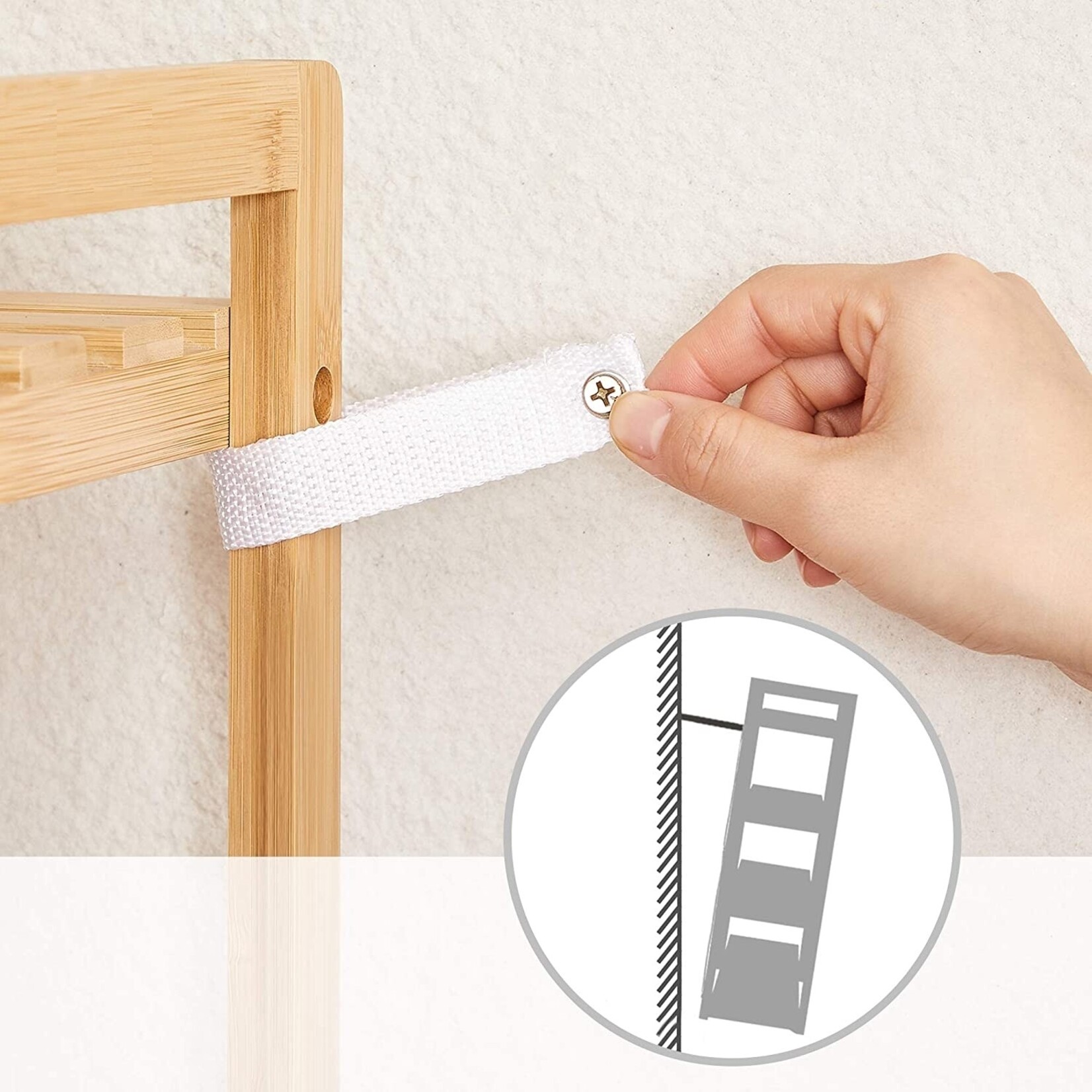 Parya Home - Bamboo Bathroom Rack - Cabinet - 4 shelves - Natural