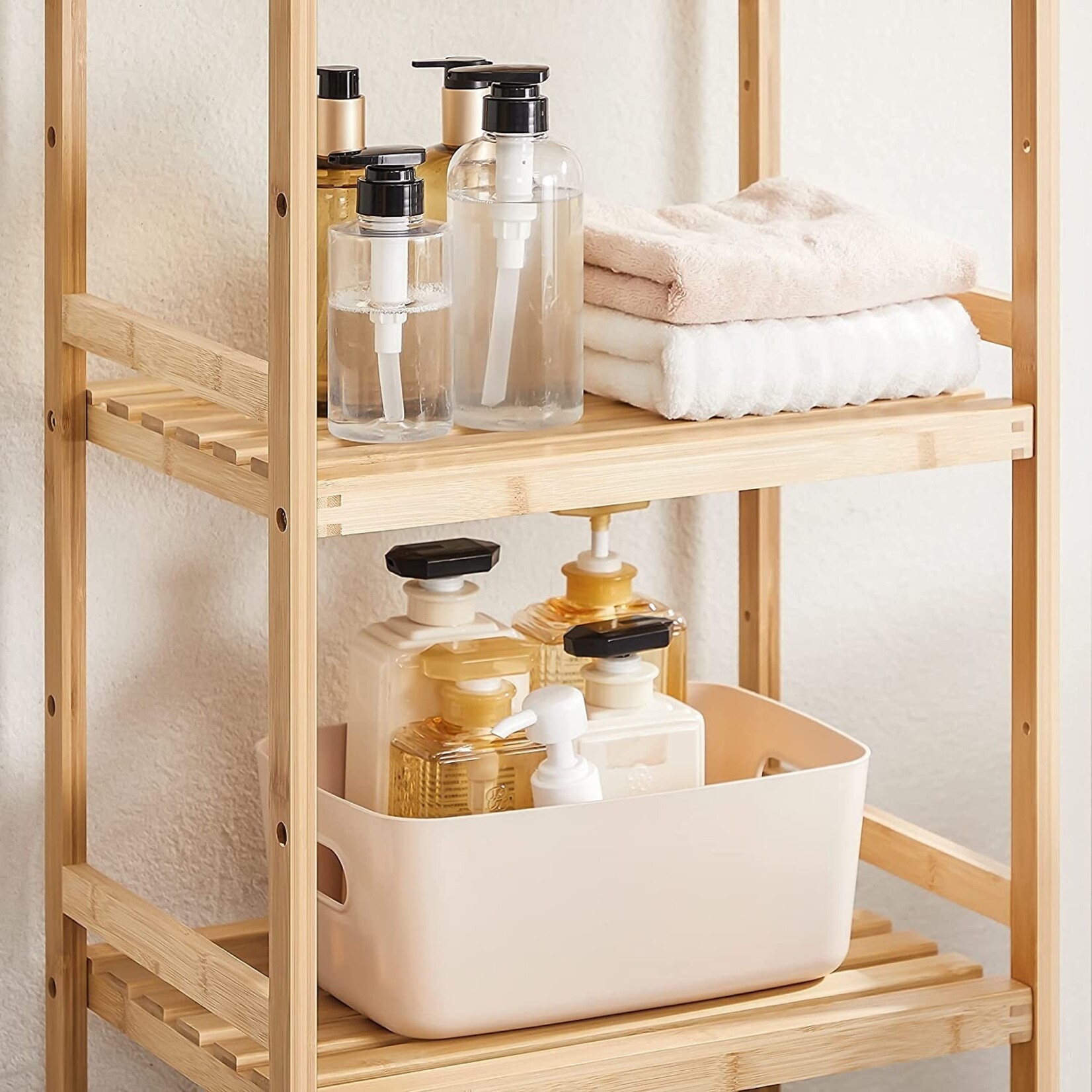 Parya Home - Bamboo Bathroom Rack - Cabinet - 4 shelves - Natural