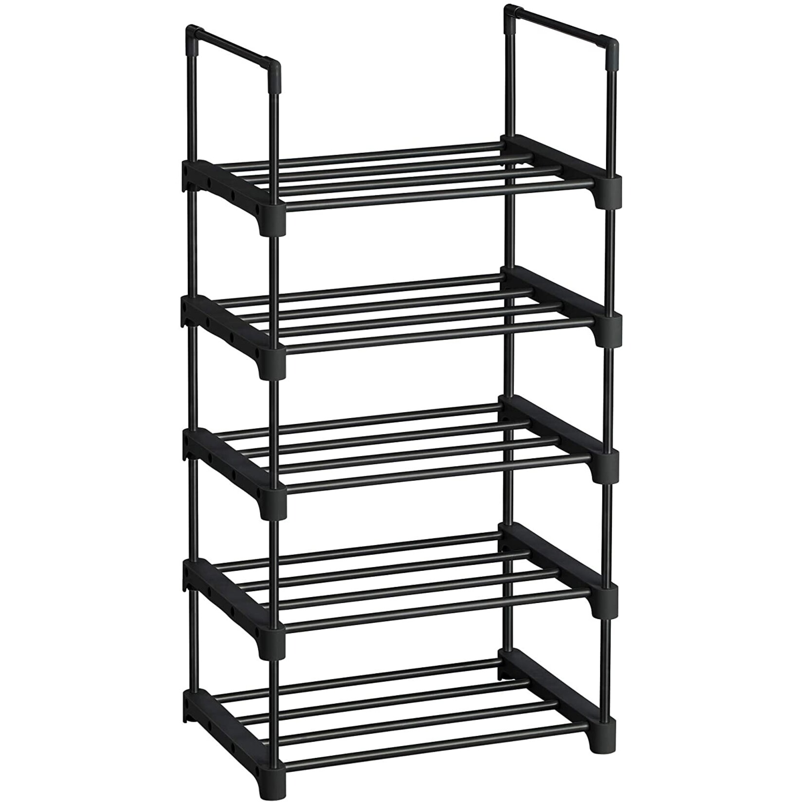 Parya Home  metal Shoe rack with 5 levels - black