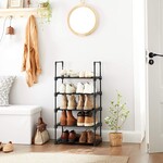 Parya Home metalen schoenrek met 5 niveaus - zwart