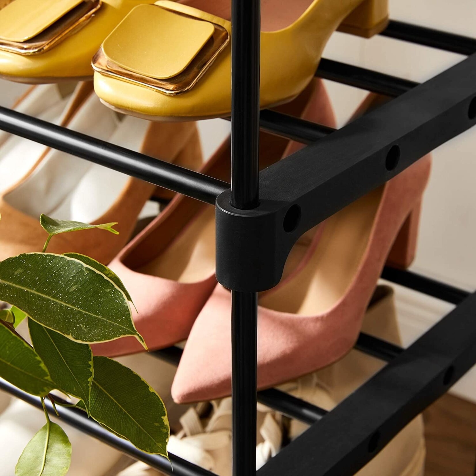 Parya Home  metal Shoe rack with 5 levels - black