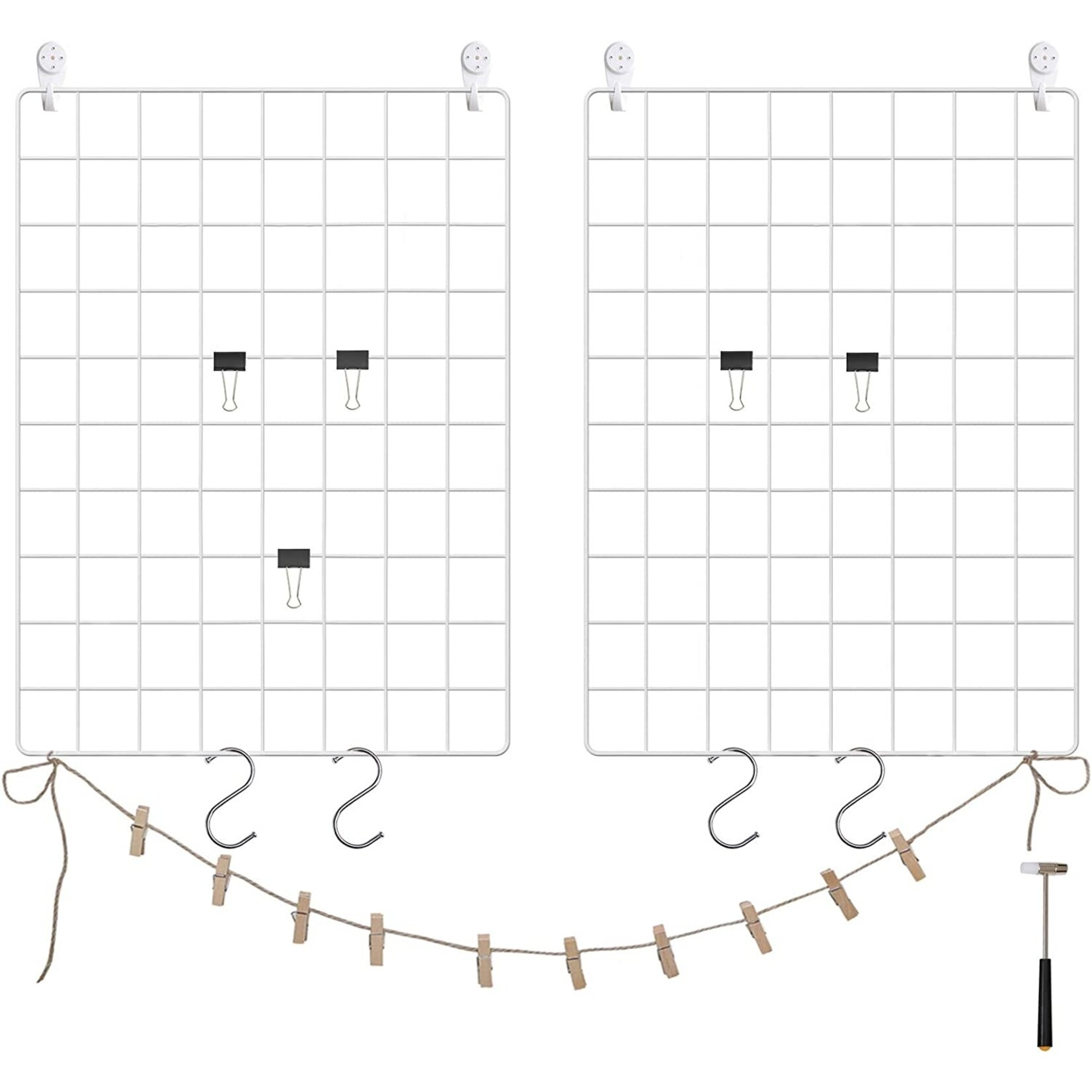 Parya Home Parya Home set of 2 iron grids - photo wall - white