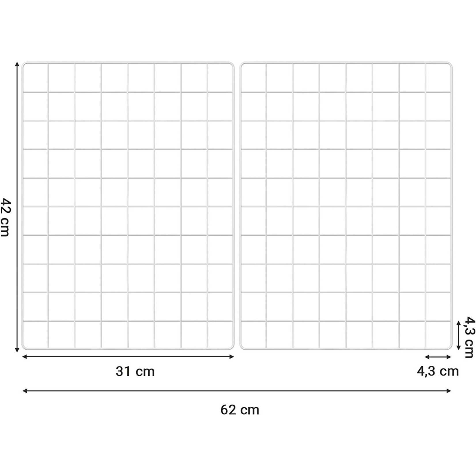 Parya Home Parya Home set of 2 iron grids - photo wall - white