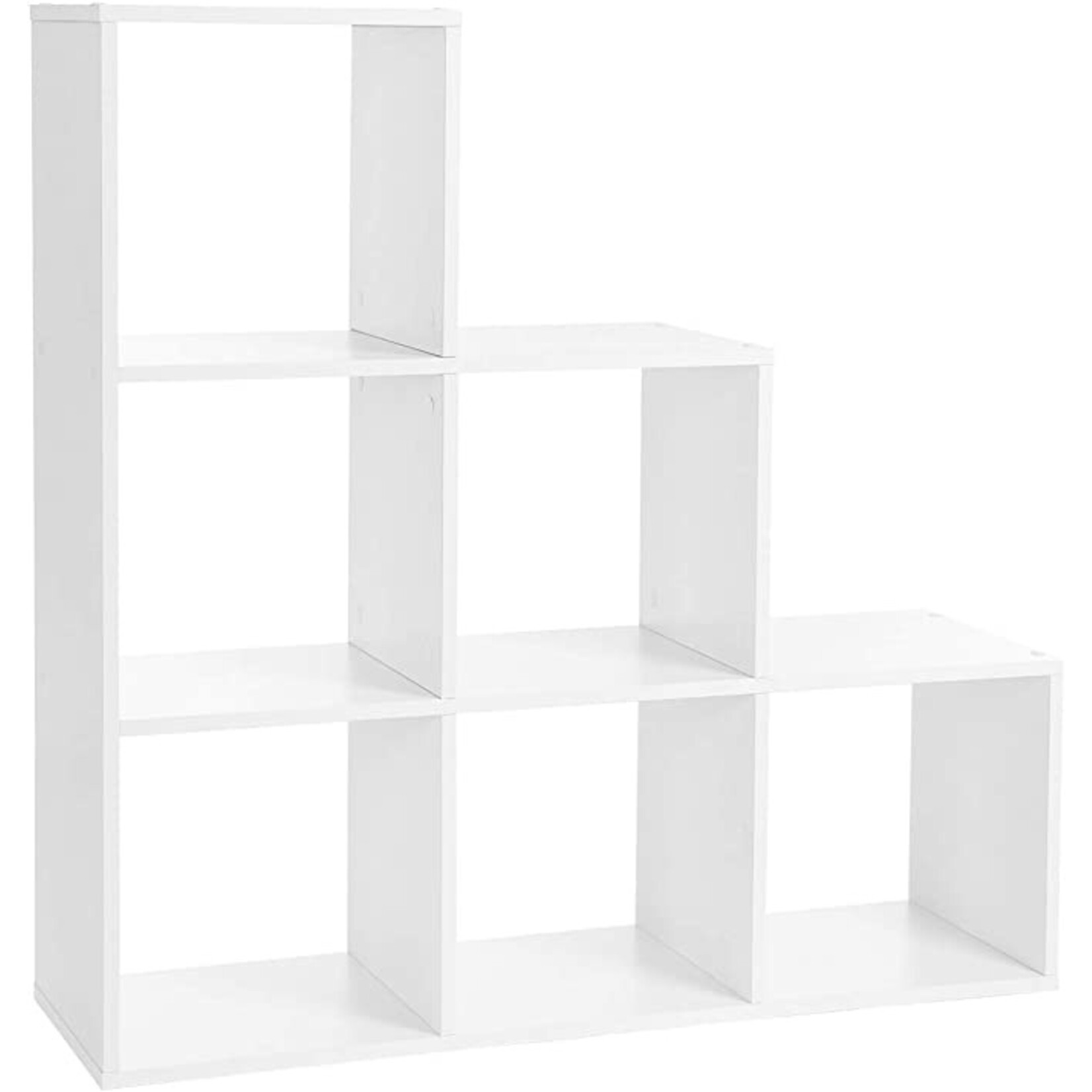 Parya Home Parya Home bookcase, 6 compartment staircase rack, 6 dice, wood exhibition, freestanding rack, space divider, 97.5 x 97.5 x 29 cm