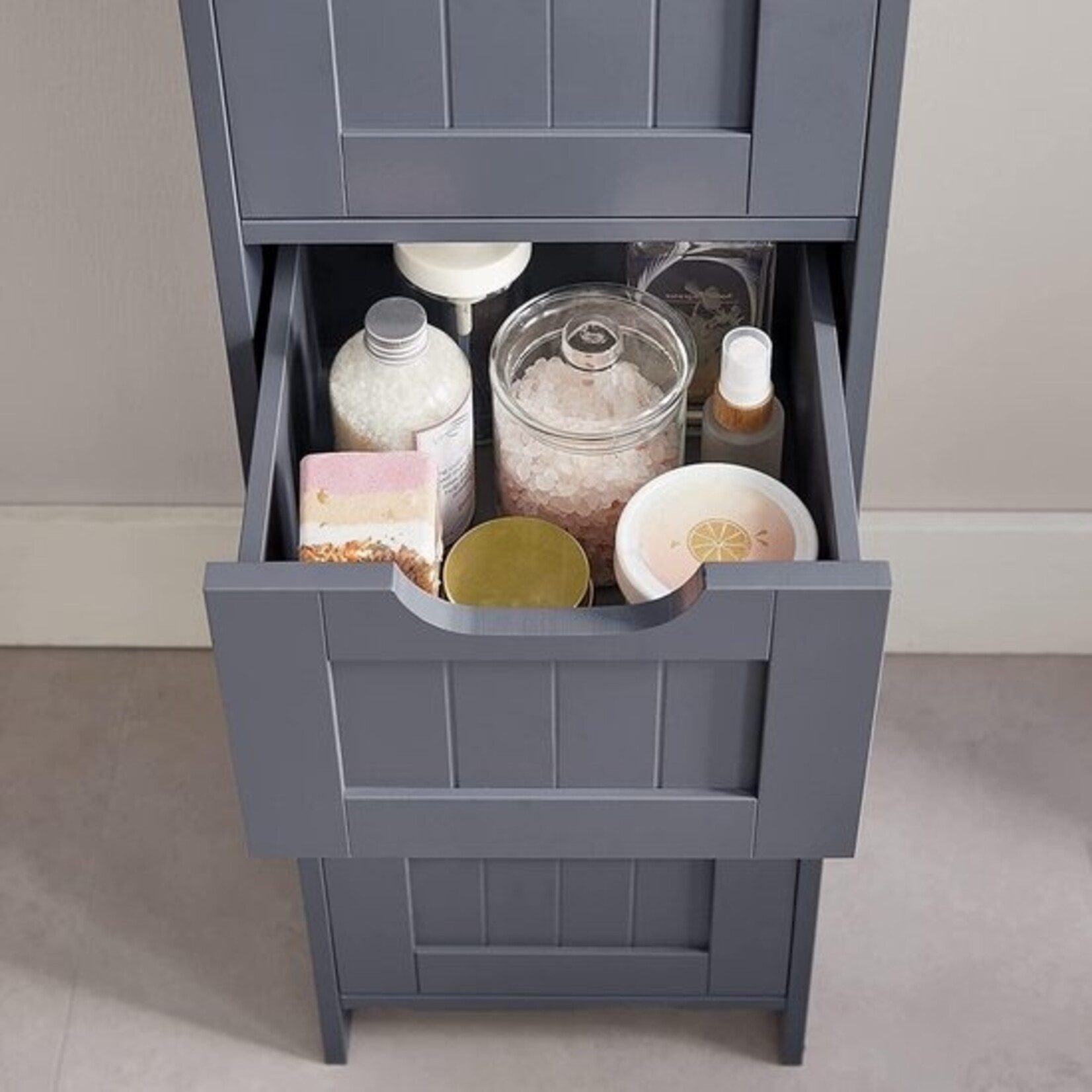 Bobbel Home Parya Home - Narrow chest of drawers - 4 drawers - Wood - Grey