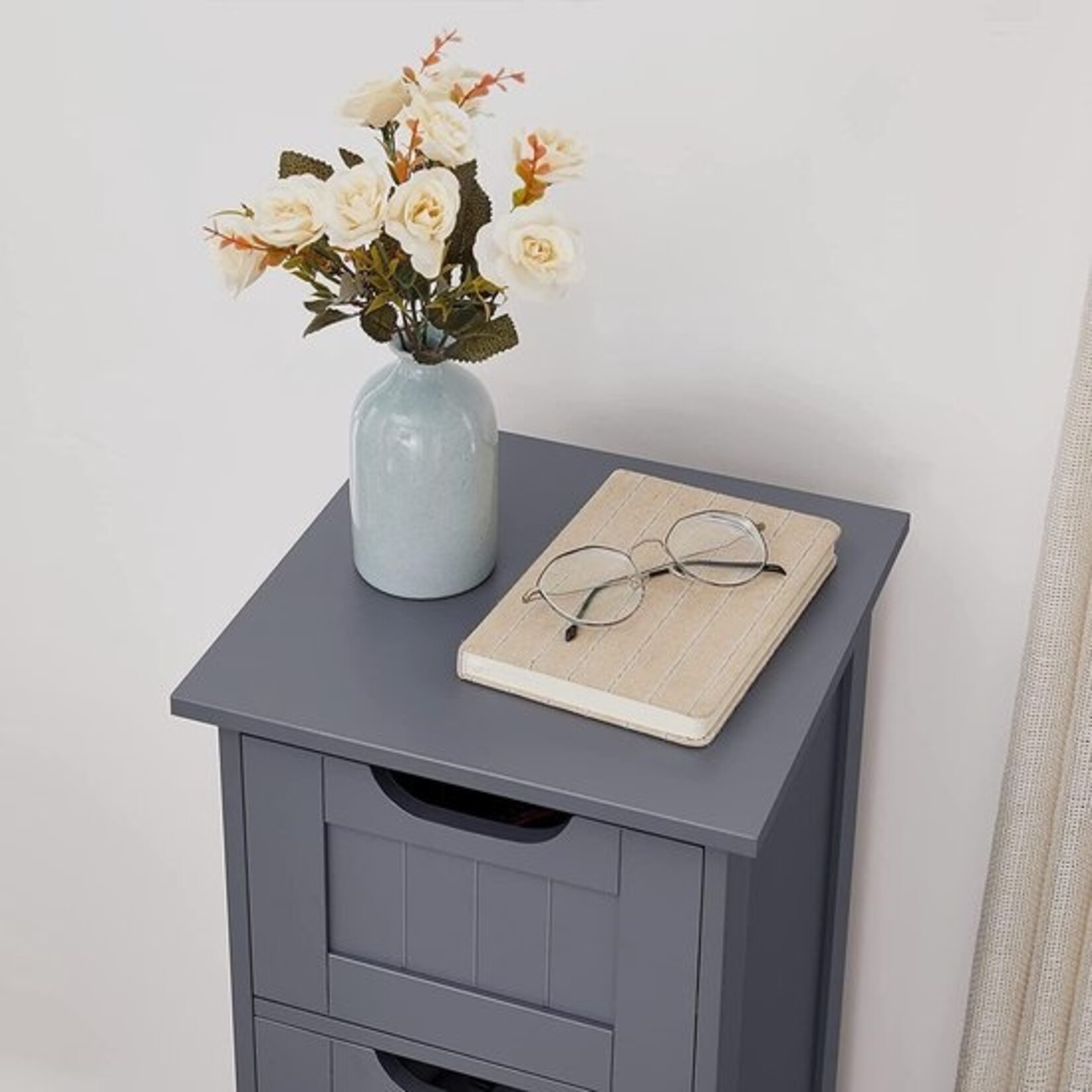 Bobbel Home Parya Home - Narrow chest of drawers - 4 drawers - Wood - Grey