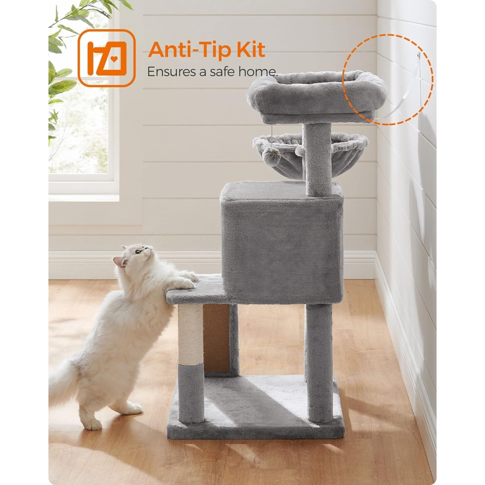 Bobbel Home Bobble Home - scratching post with large platform - light gray