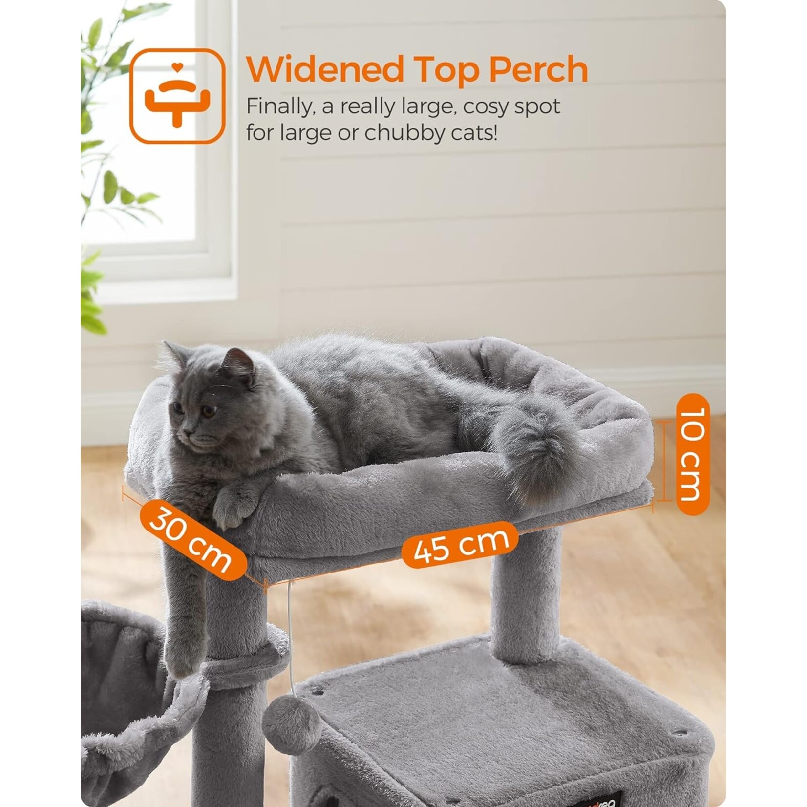 Bobbel Home Bobble Home - scratching post with large platform - light gray