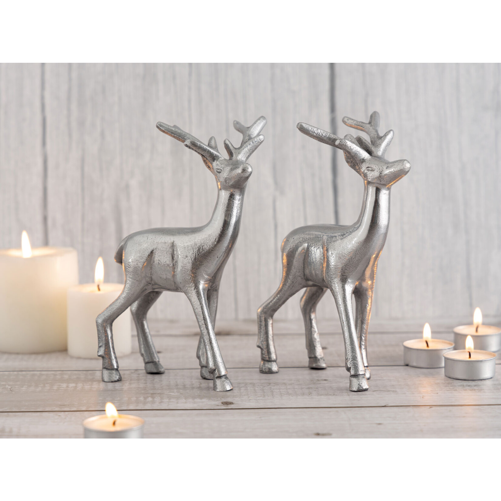 Bobbel Home Bobbel Home - Deco figuur hert - set van 2- tafeldecoratie - Metaal