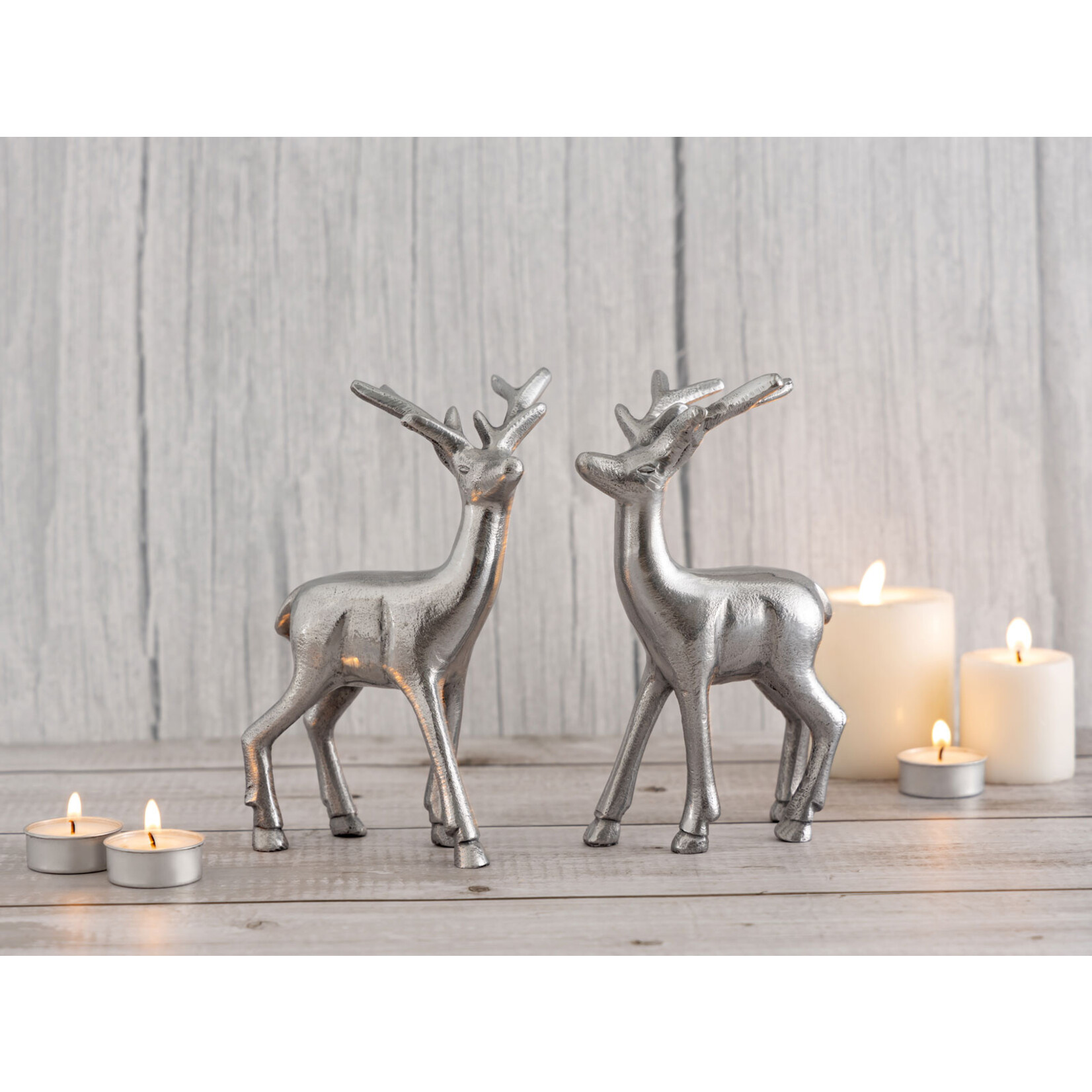 Bobbel Home Bobbel Home - Deco figuur hert - set van 2- tafeldecoratie - Metaal