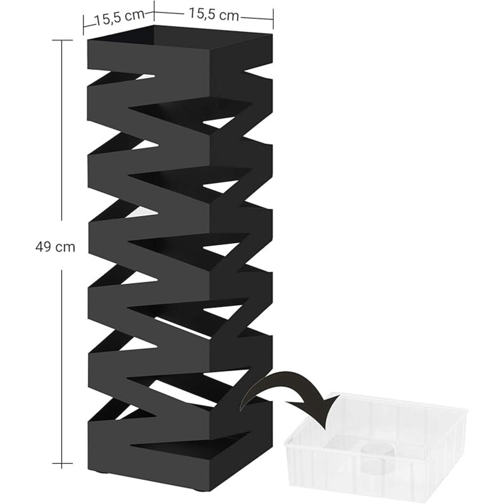 Parya Home Umbrella stand Black - Metal Umbrella stands 49 CM High