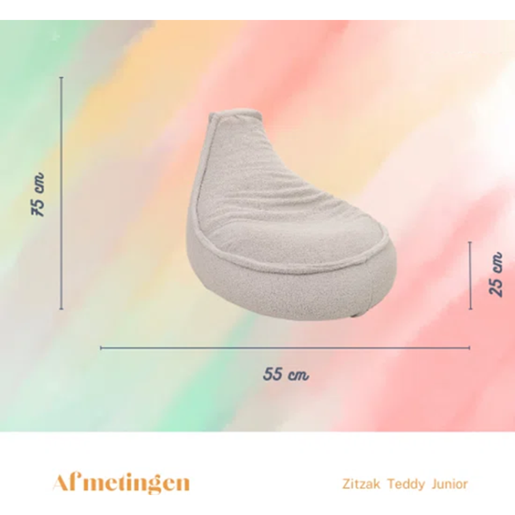 Bobbel Home Bobbel Home Beanbag Child Teddy - Beanbag Chair Junior 75 x 55 cm - Beanbag Beige - Beanbag with Filling for Indoors