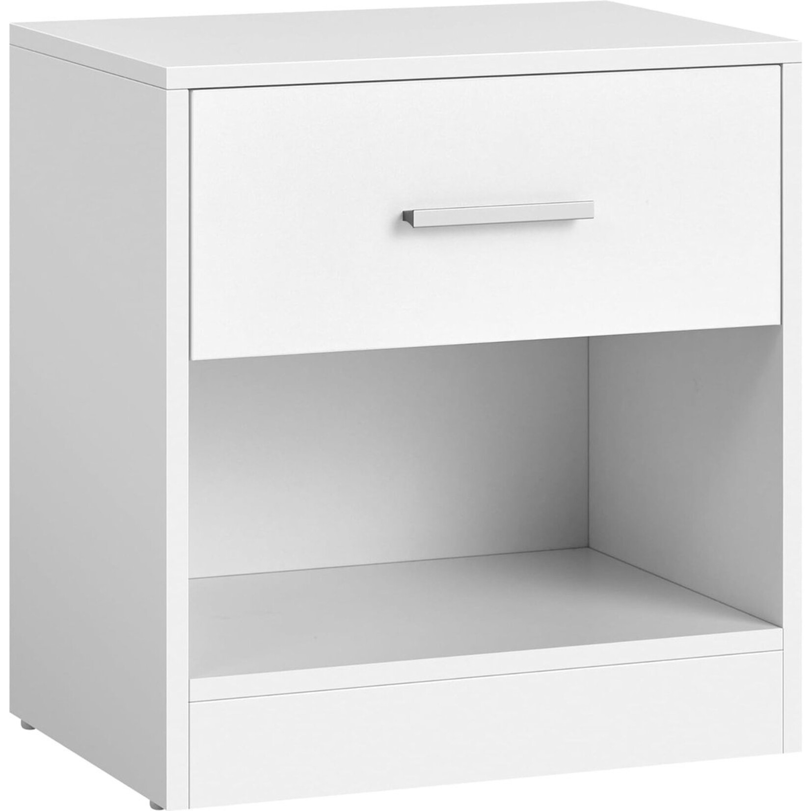 Parya Home Nightstand, side table, with drawer, classic white