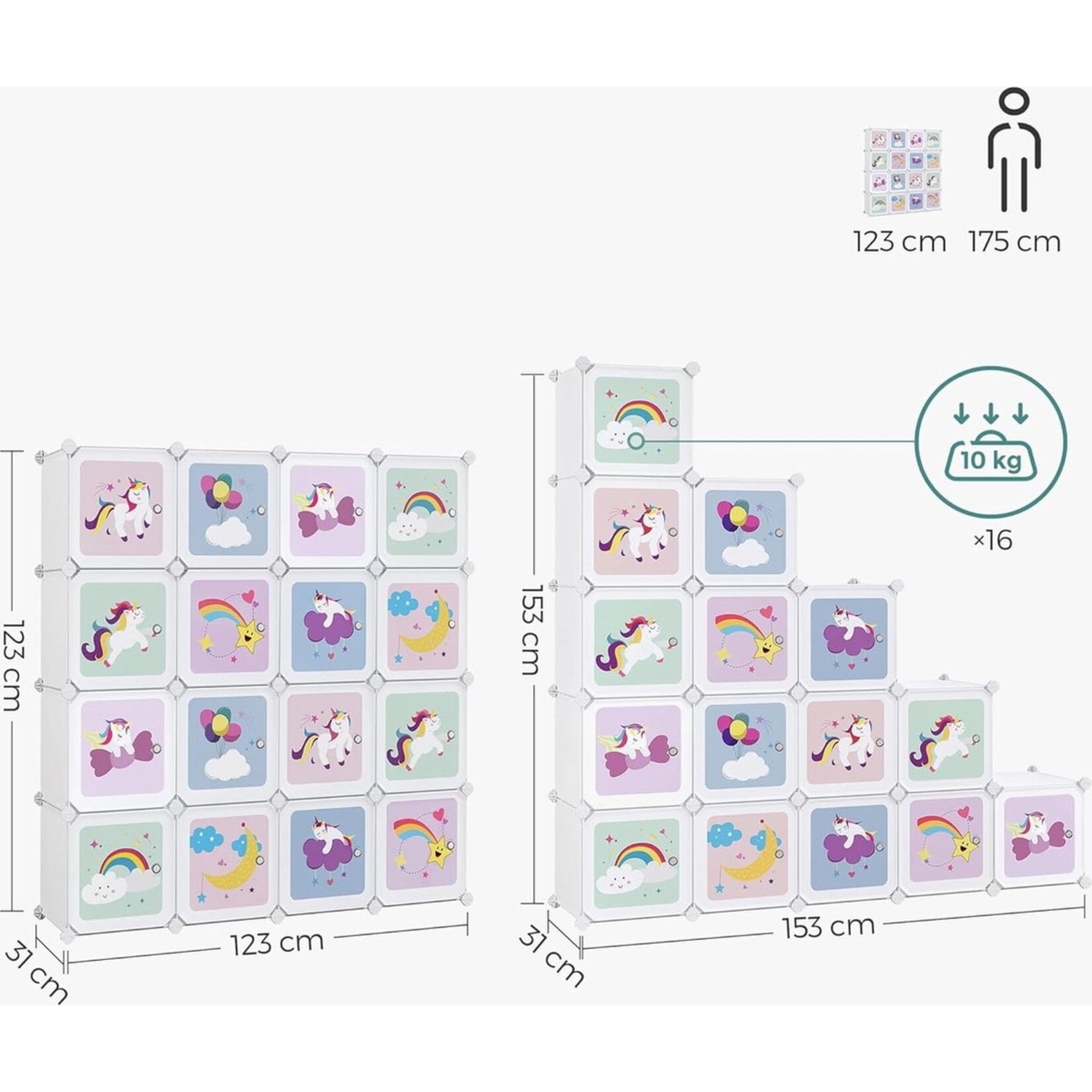 Parya Home Parya Home 16 Cube Children's Storage Cabinet, White