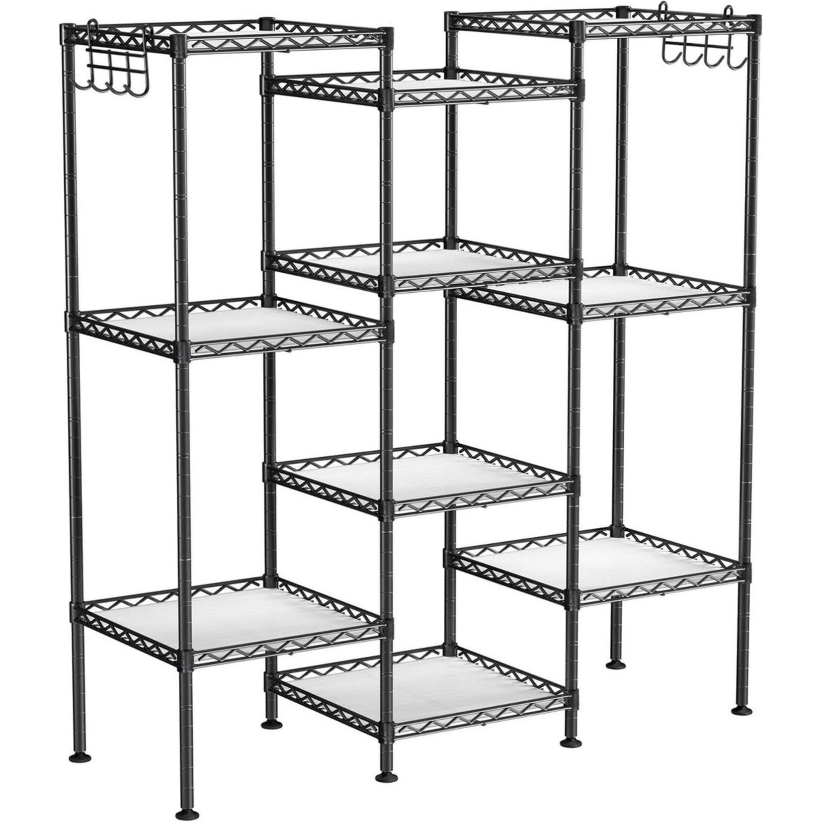 Bobbel Home Parya Home - Badkamerrek  5 platen en haken  zwart