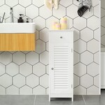 Parya Home - Witte Badkamerkast - Inclusief 1 lamellendeur - Landelijk - MDF