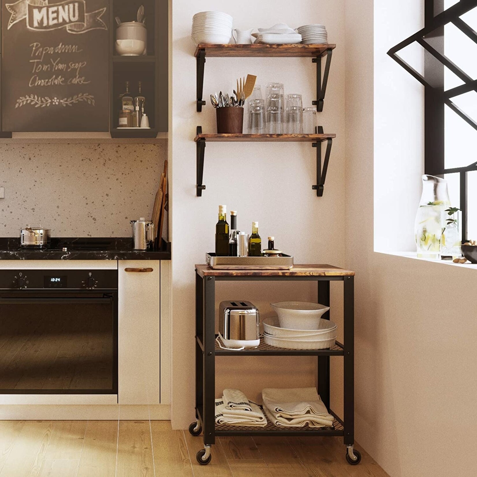 Parya Home - Houten Wandplanken - Set van 2 - Stabiele Hangplanken