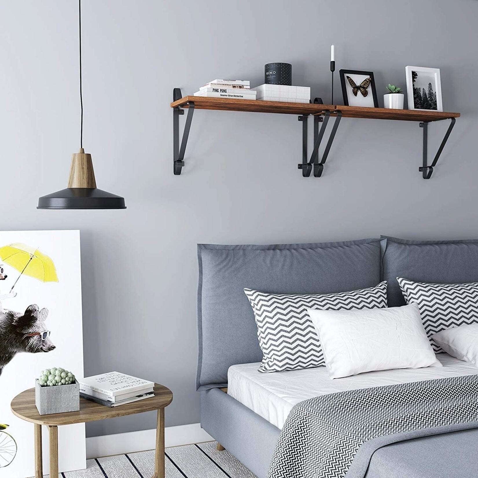 Parya Home - Houten Wandplanken - Set van 2 - Stabiele Hangplanken