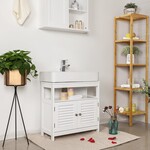 Parya Home - Basin cabinet - Cabinet - 2 Doors - Wood - White