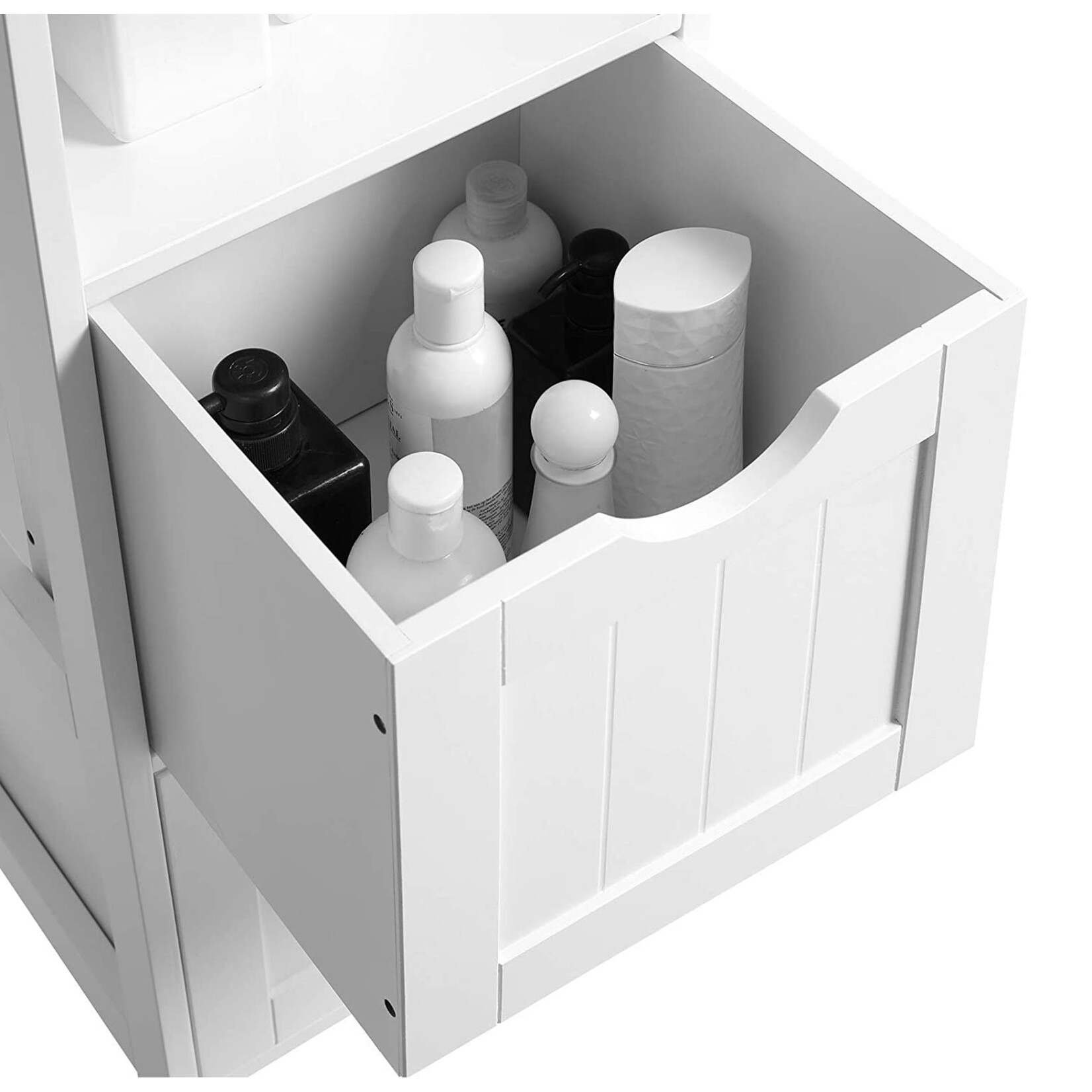 Parya Home Parya Home - High Bathroom Cabinet - 2 Drawer - 3 Shelves - Wood - White