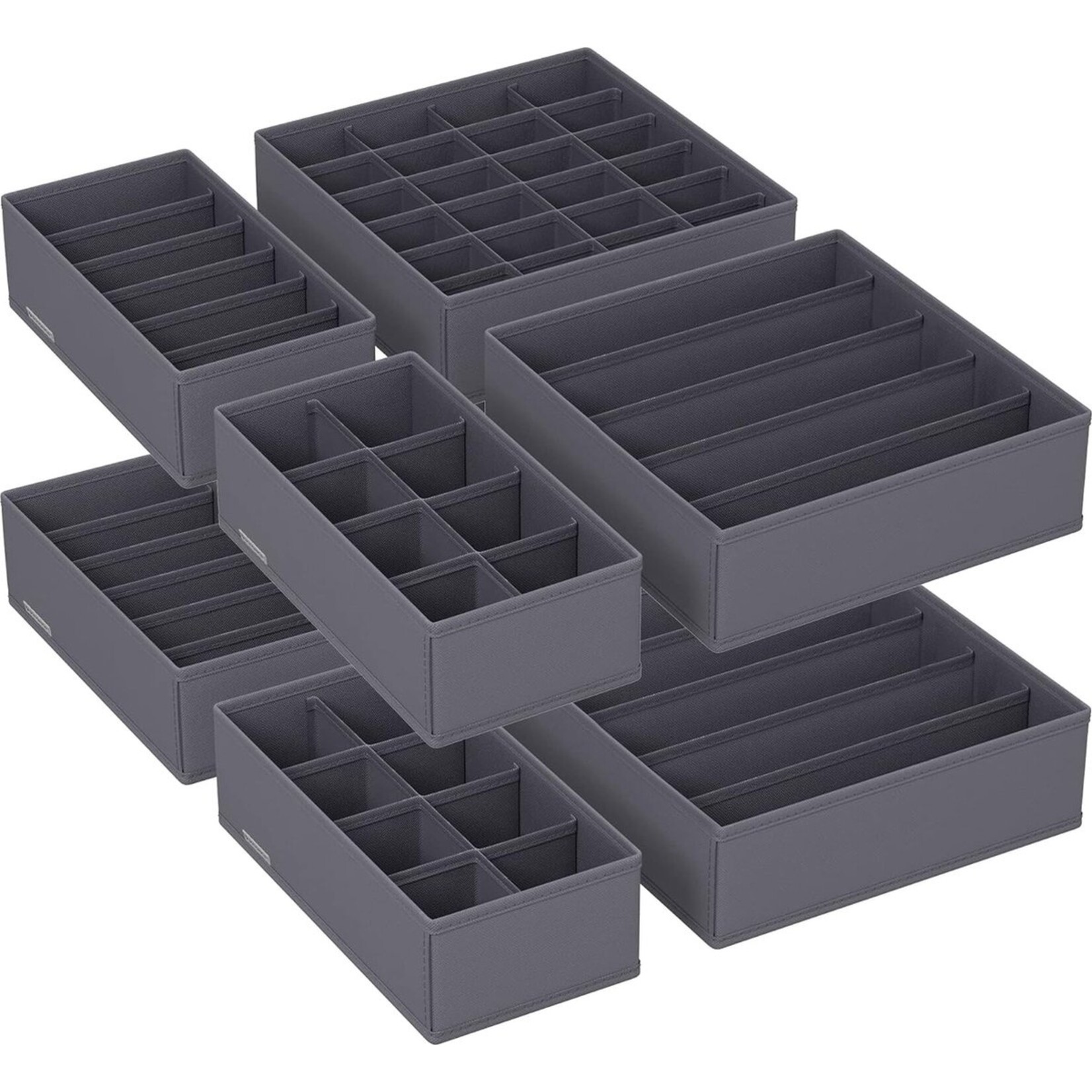 Parya Home Storage boxes Drawer organizer set of 8 gray