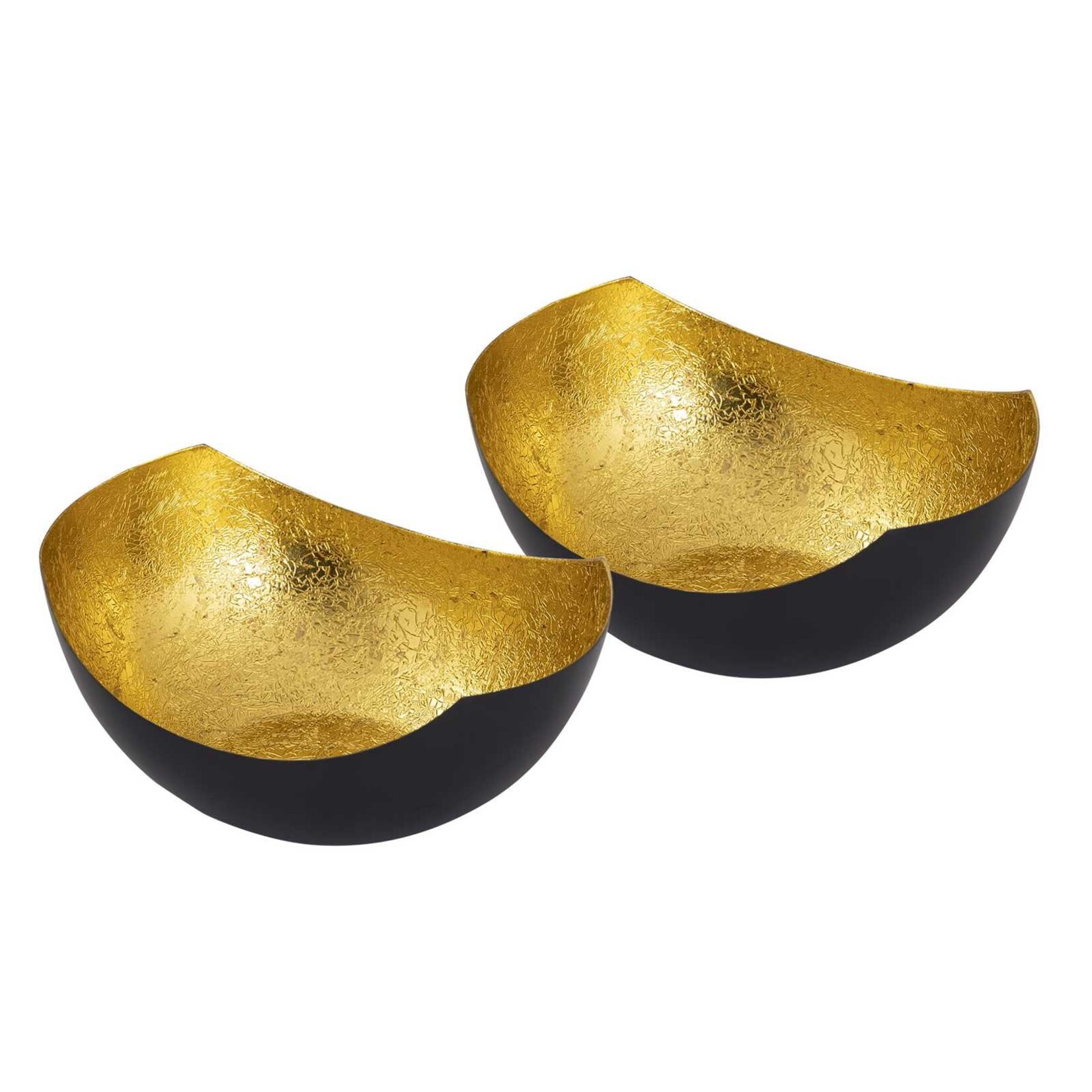 Bobbel Home Bobbel Home - Candlestick holder set 2 pcs Candlestick Love bowl shape black matt gold-plated inside
