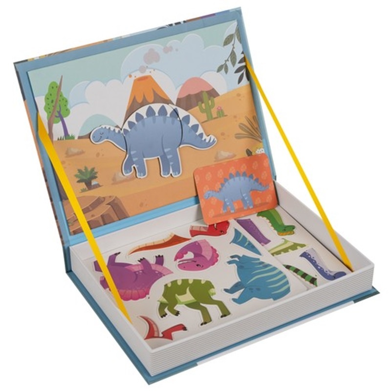 Bobbel Home – Magnetische Puzzelboek - Dinosaurussen editie – Kinderboek - Kinderpuzzel - Puzzelboekje