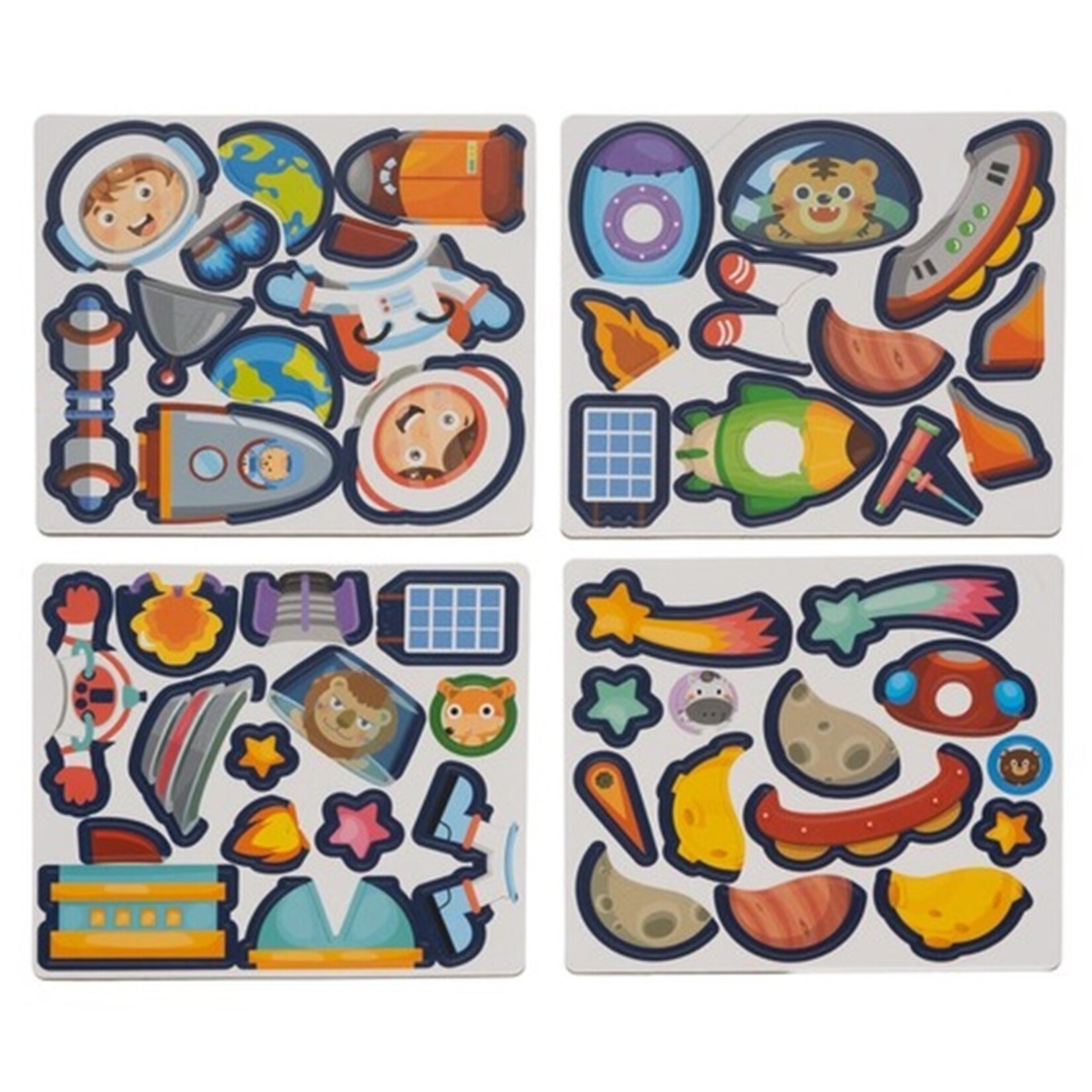 Bobbel Home Bobbel Home – Magnetische Puzzelboek - Astronaut en ruimte editie – Kinderboek - Kinderpuzzel - Puzzelboekje