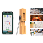 Dutch Wanted Dutch Wanted - Vleesthermometer Draadloos met App - Oventhermometer - BBQ Thermometer met Bluetooth - BBQ accesoires - RVS - ZWART