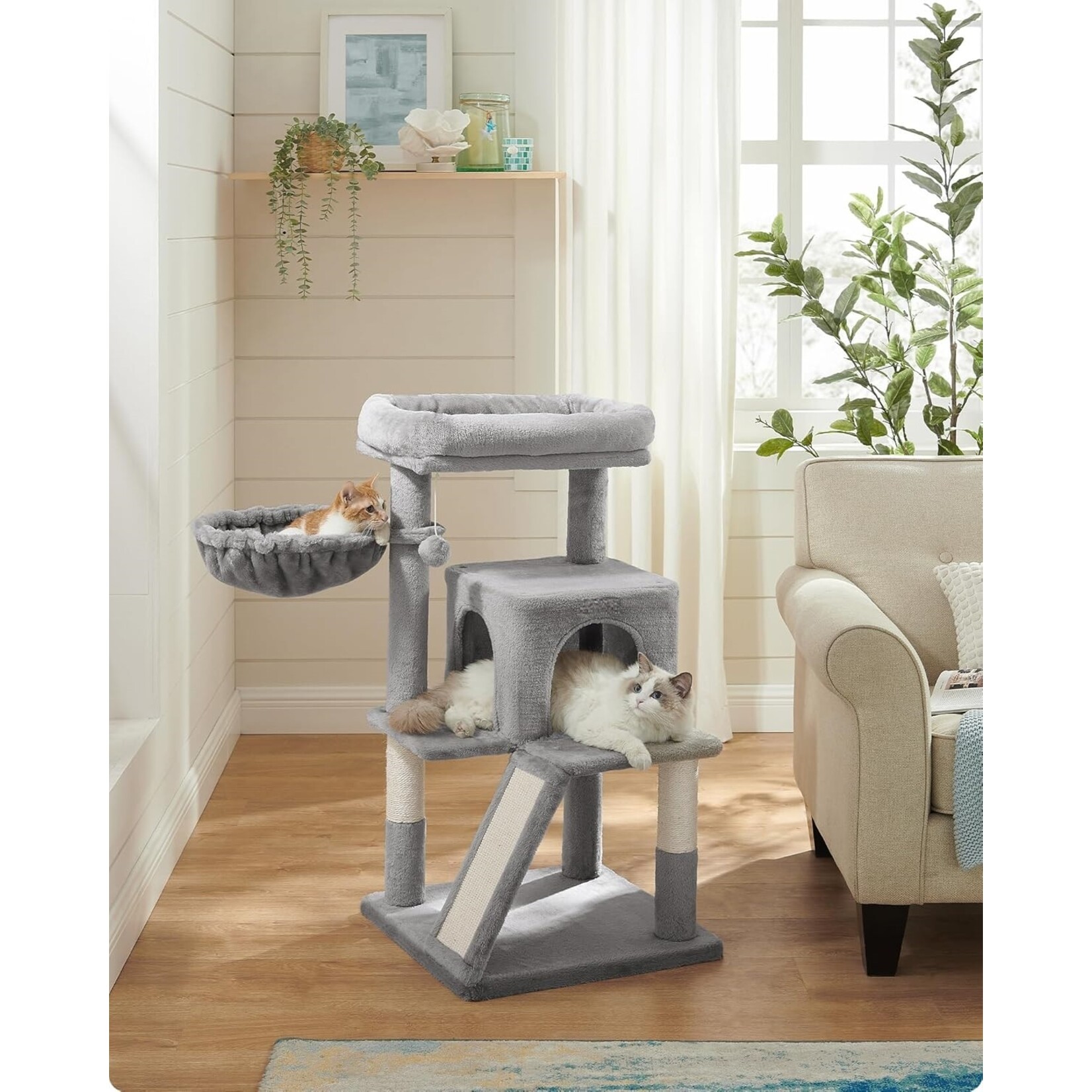 Bobbel Home Bobble Home - scratching post with large platform - light gray
