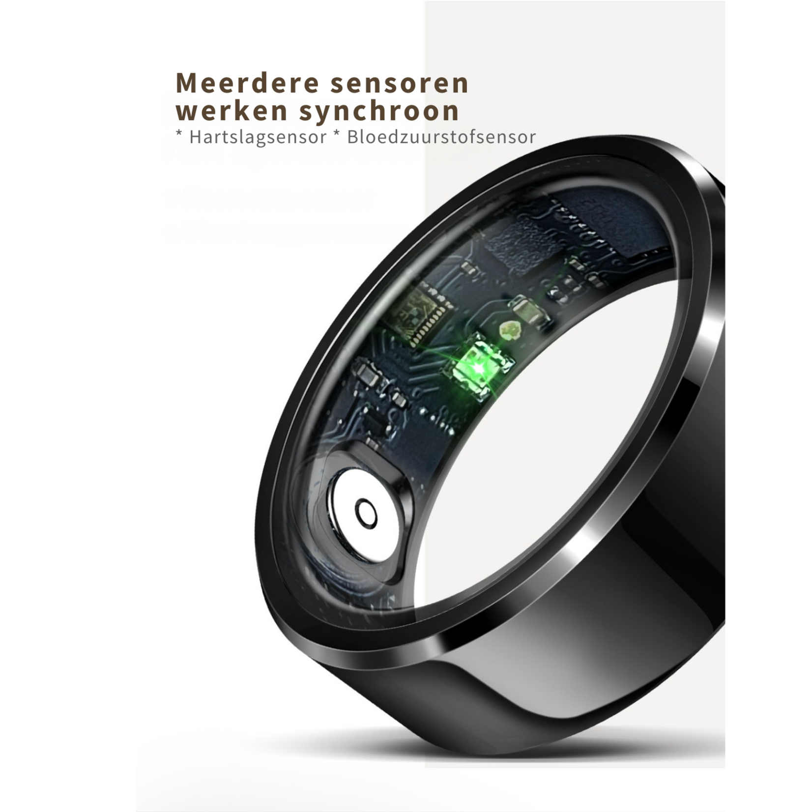 Parya Home Parya - Smart Ring - European ring size 60 - Waterproof - Sleep Monitor - Heart Rate Monitor - SpO2 Monitor - Daily Activity Tracking - Mobile App - Black