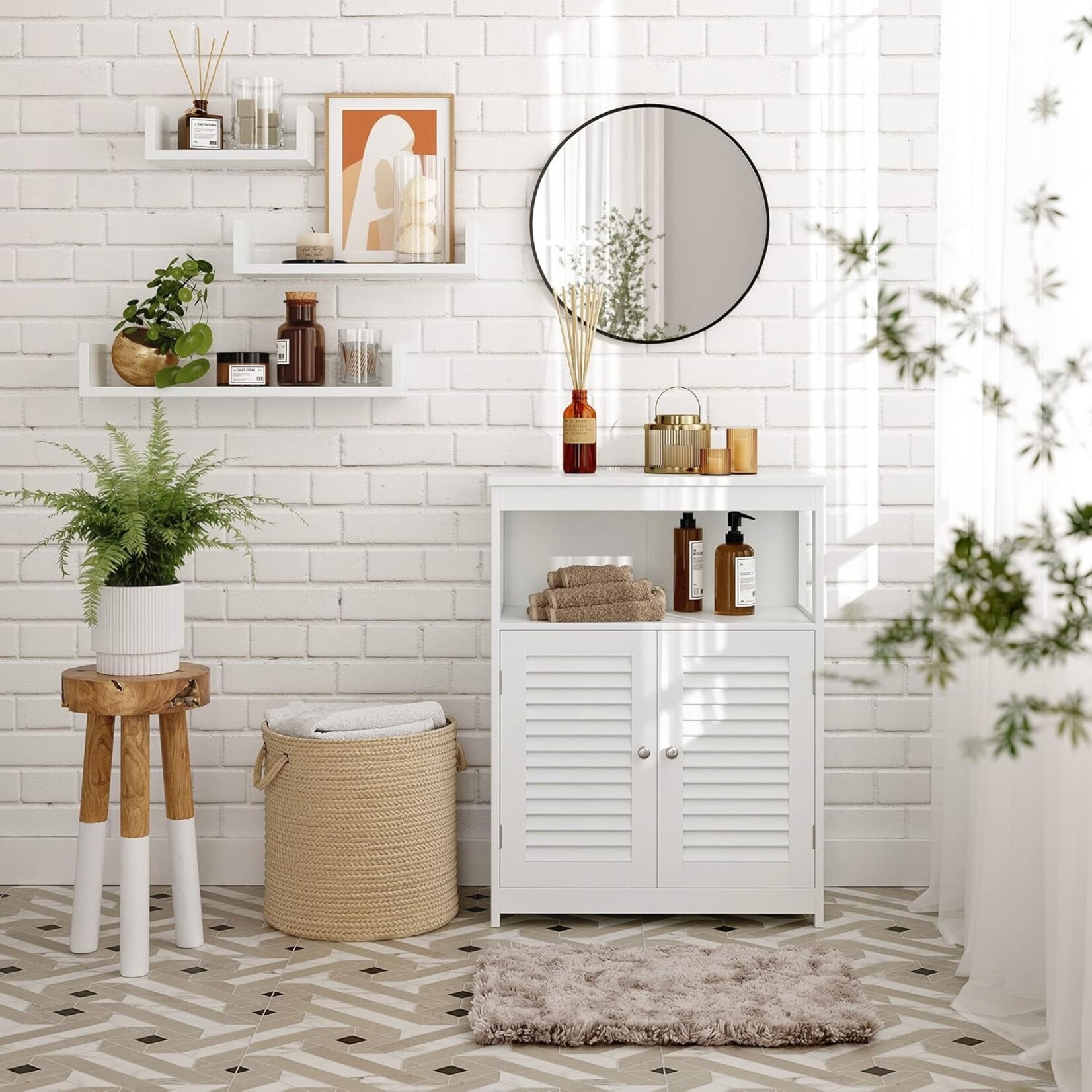 Bobbel Home Parya  Home - wall shelf set of 3 floating shelves, MDF wood, depth 15 cm