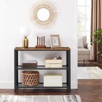 Parya Home - Bijzettafel - Industrieel - Hout/Metaal - 101,5x35x80 cm