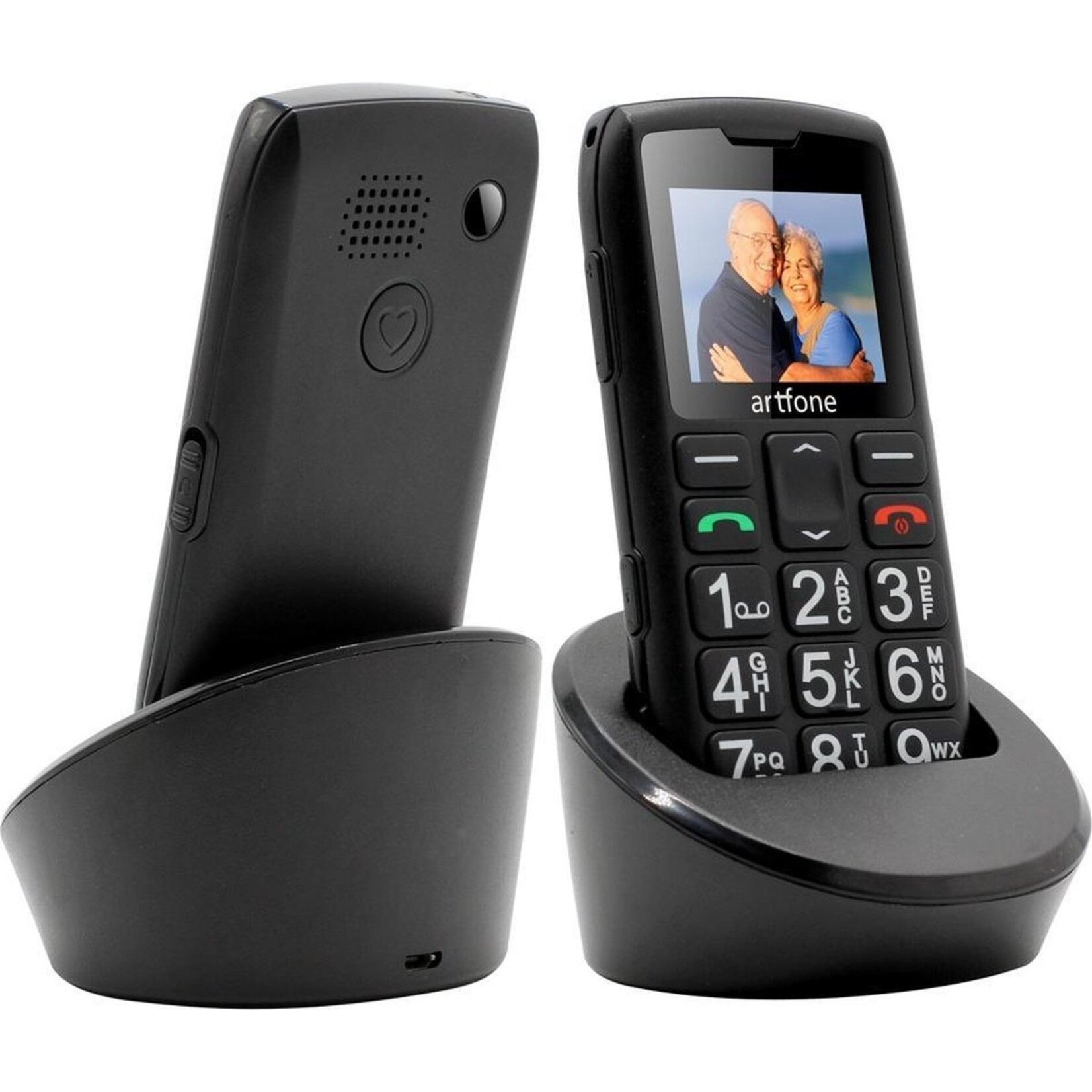 Artfone - C1+ - Seniors Mobile Phone - SOS function - Large buttons - Drop protection - Charging station