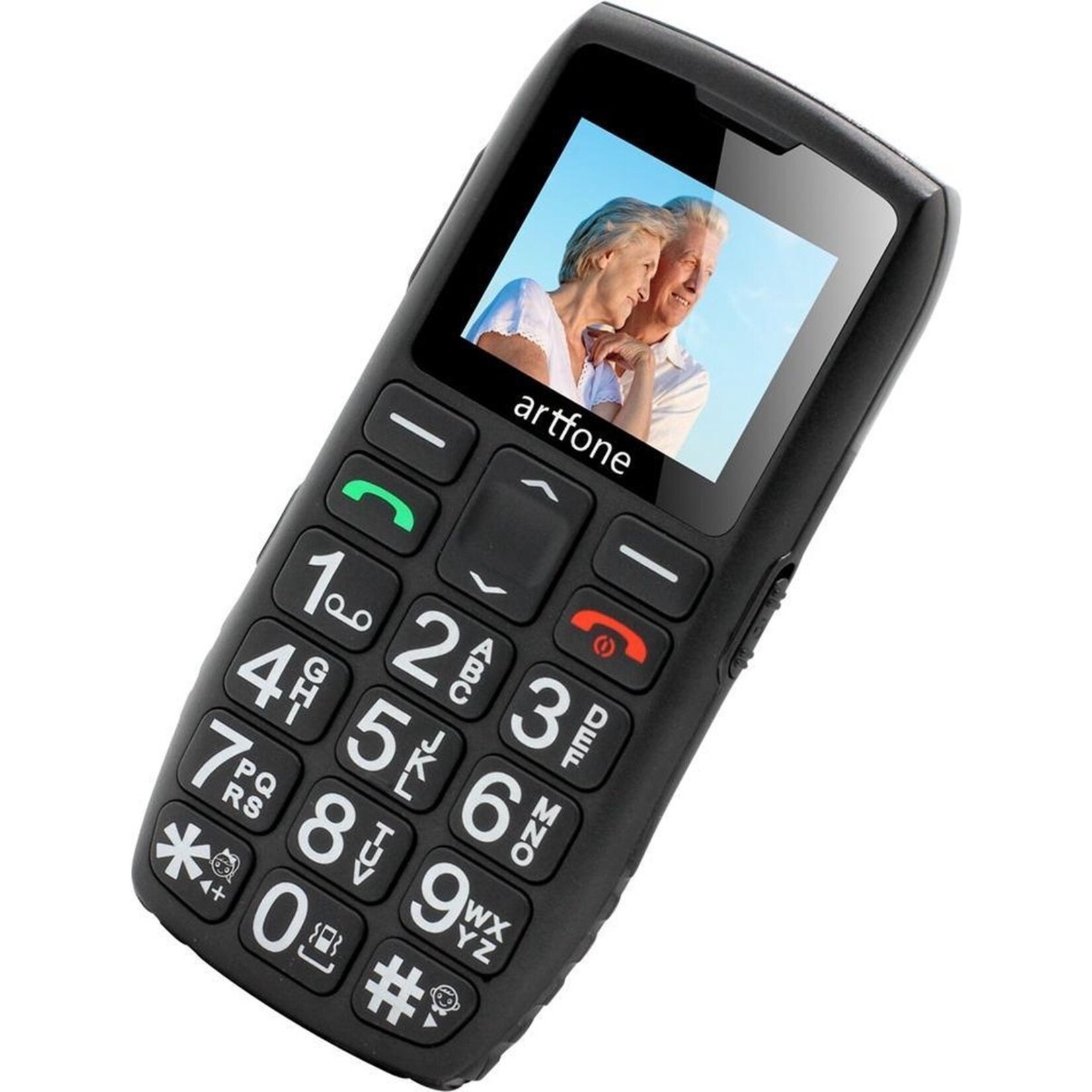 Artfone - C1+ - Senioren Mobiele Telefoon - SOS-functie - Grote knoppen - Valbescherming - Oplaadstation