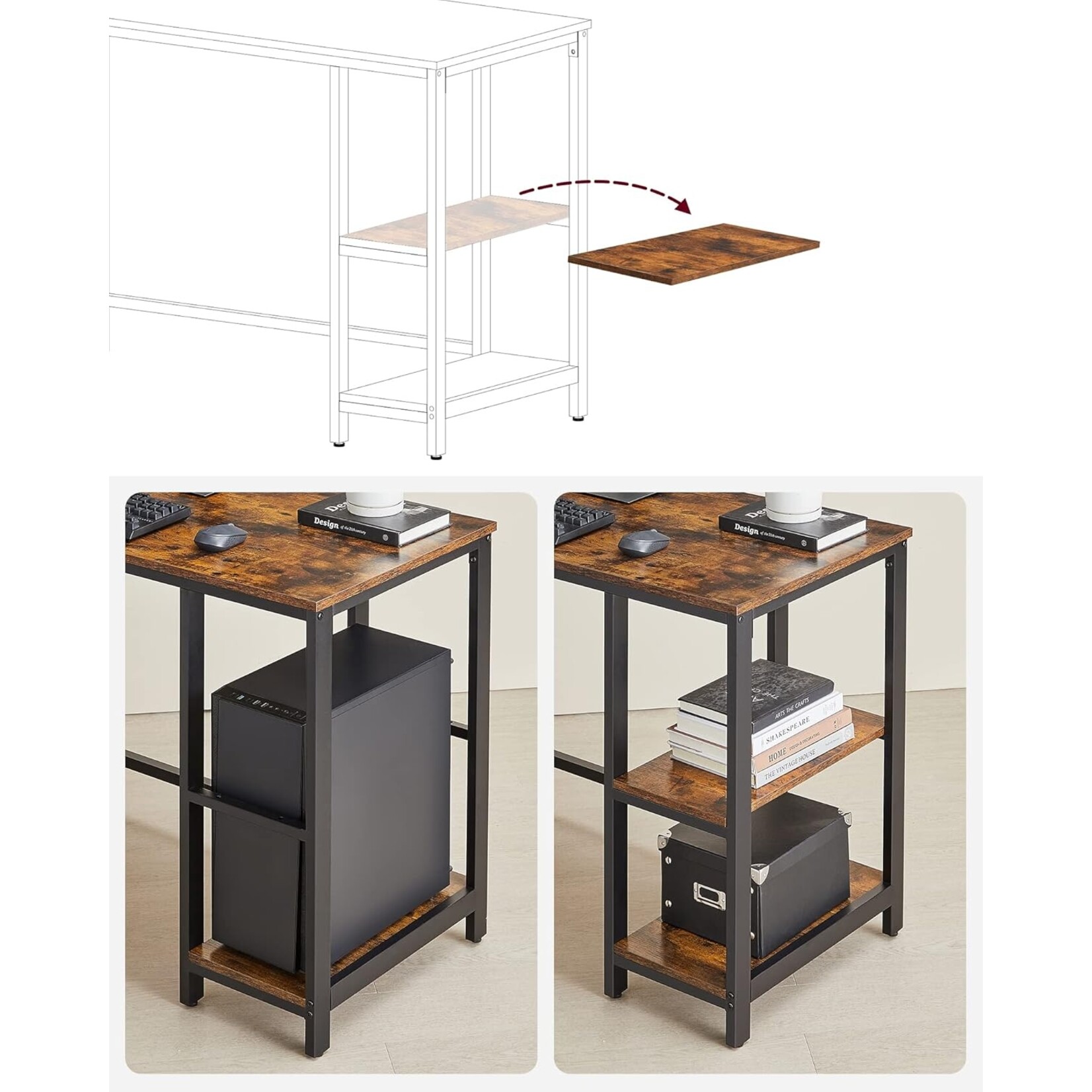 Bobbel Home Bobbel Home - Hoekbureau Industrieel - L-vormig - MDF / Metaal